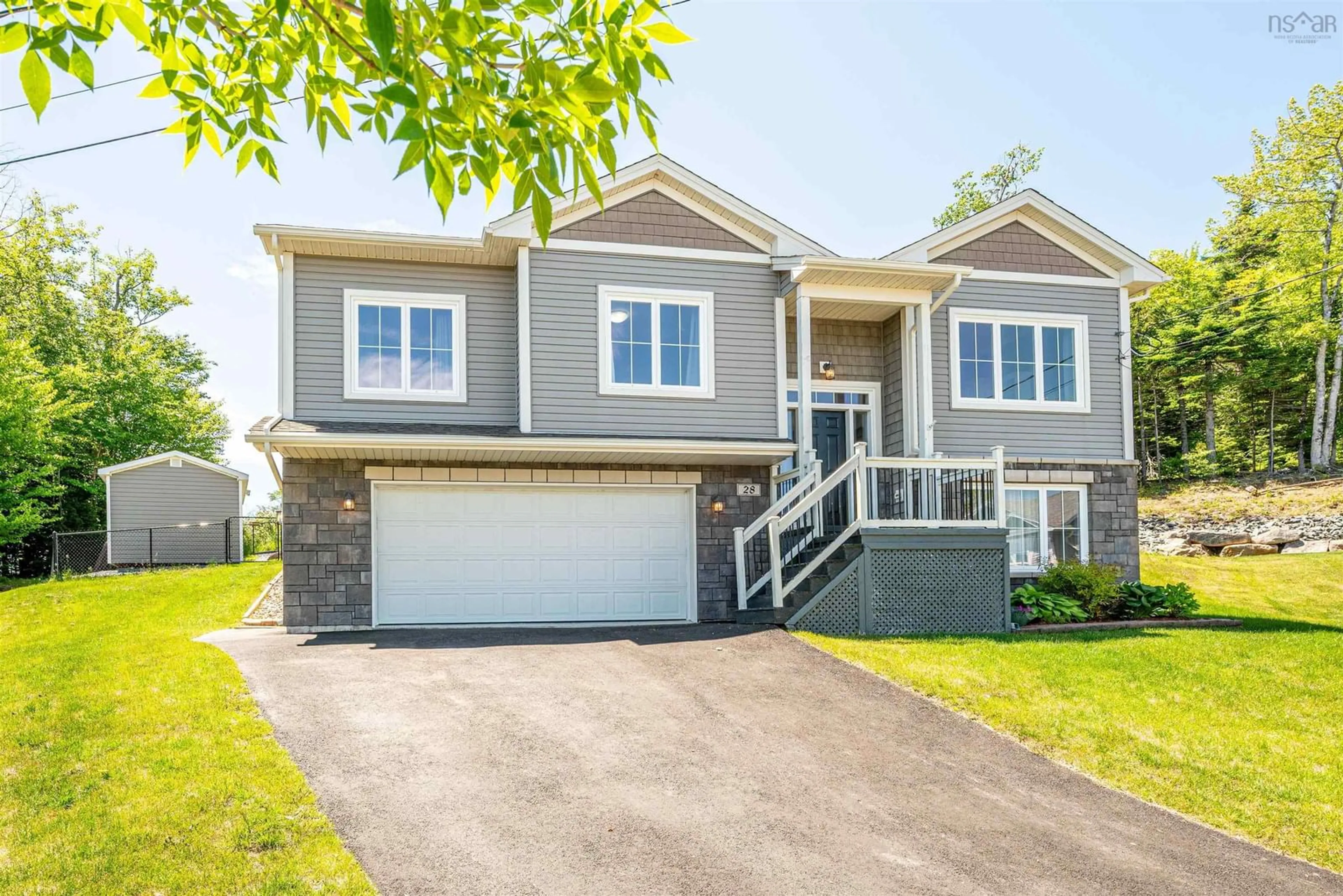 Home with vinyl exterior material, street for 28 Pinhigh Crt, Middle Sackville Nova Scotia B4C 2N4