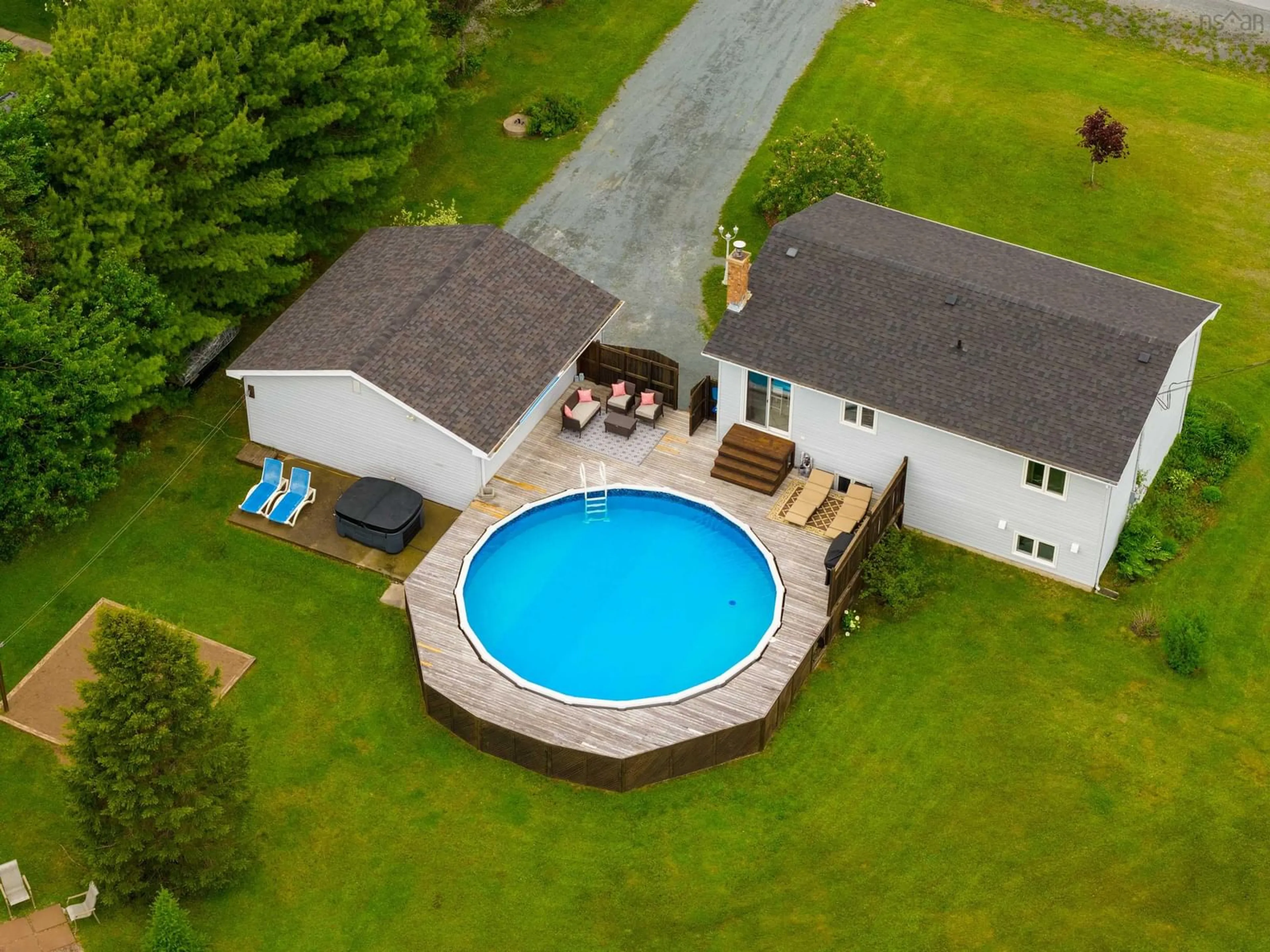 A pic from outside/outdoor area/front of a property/back of a property/a pic from drone, water/lake/river/ocean view for 32 O'connell Dr, Porters Lake Nova Scotia B3E 1E8