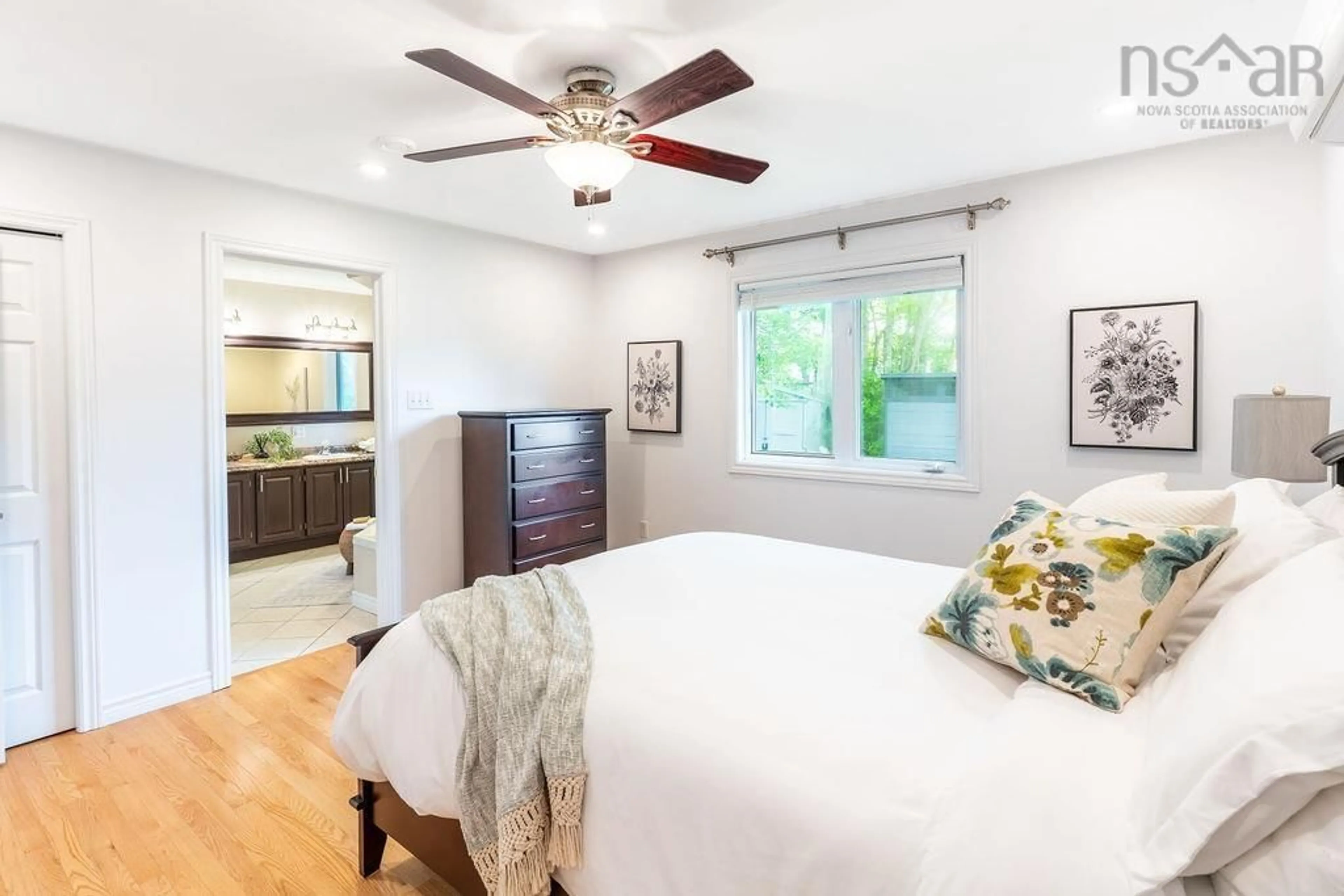 Bedroom with bed, wood/laminate floor for 7 Sprucewood Crt, Portland Hills Nova Scotia B2W 6E7