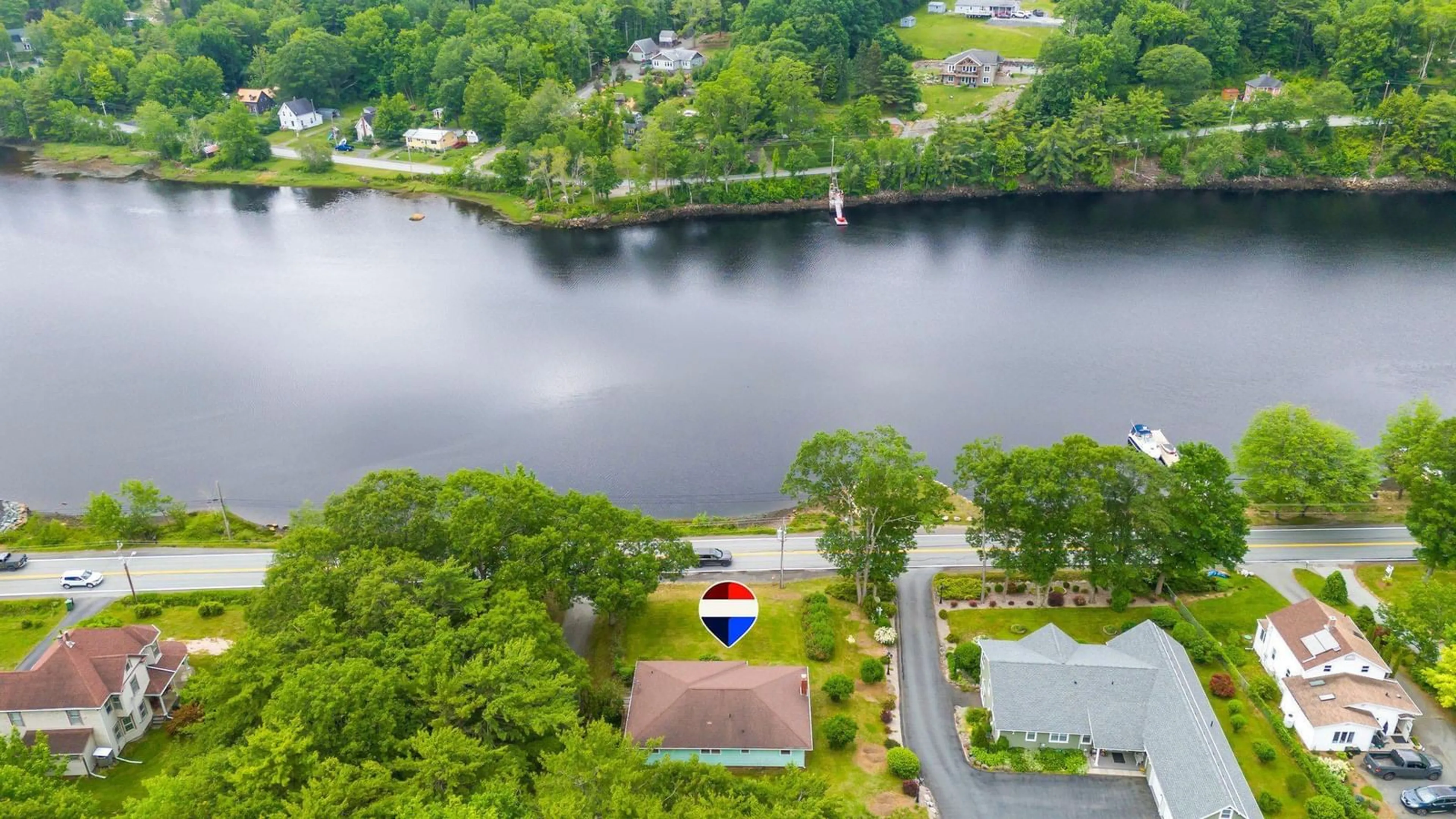 A pic from outside/outdoor area/front of a property/back of a property/a pic from drone, water/lake/river/ocean view for 14052 Highway 3, Dayspring Nova Scotia B4V 5P5