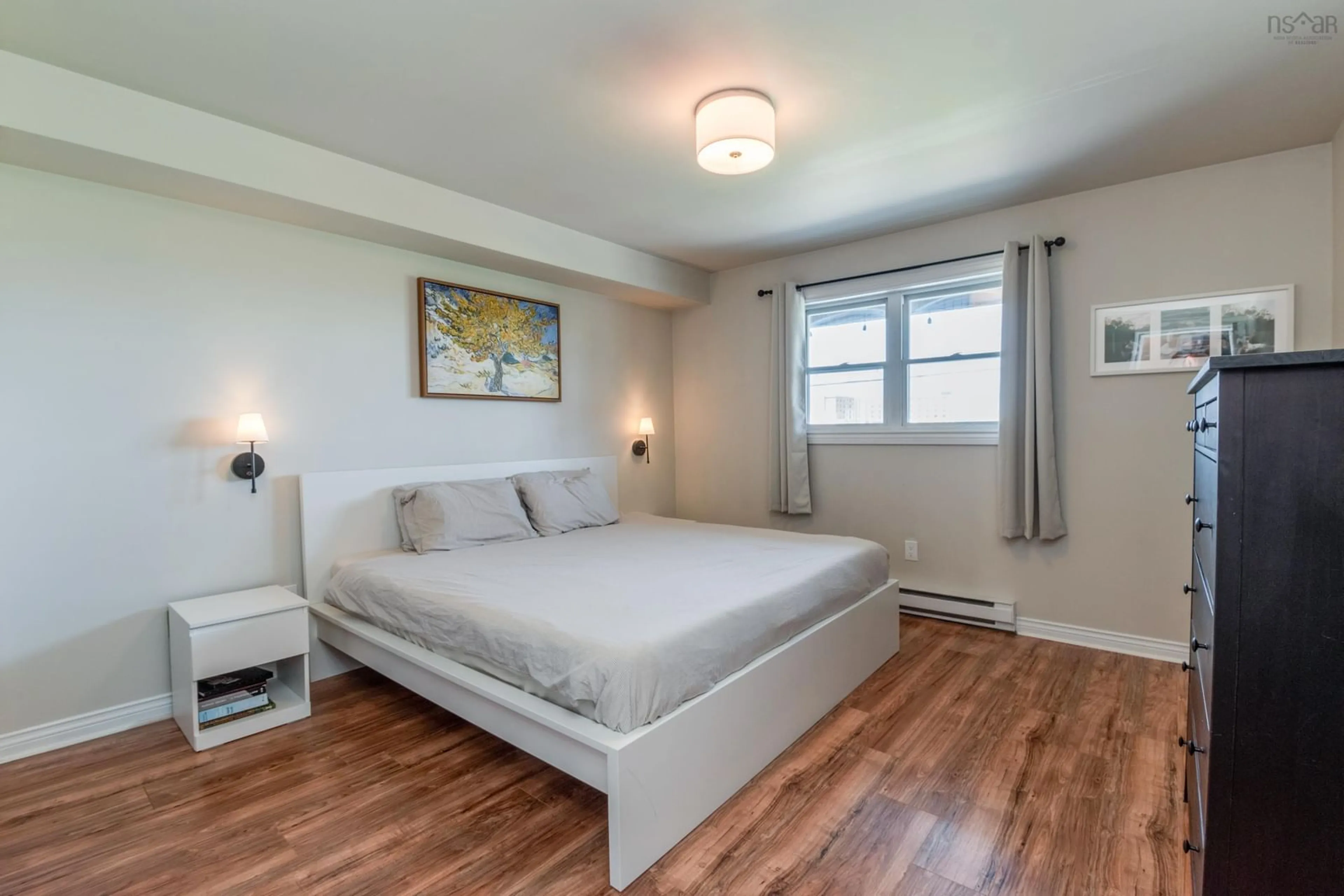 Bedroom with bed, wood/laminate floor for 25 Rose Way St #6B, Dartmouth Nova Scotia B2Y 4L9