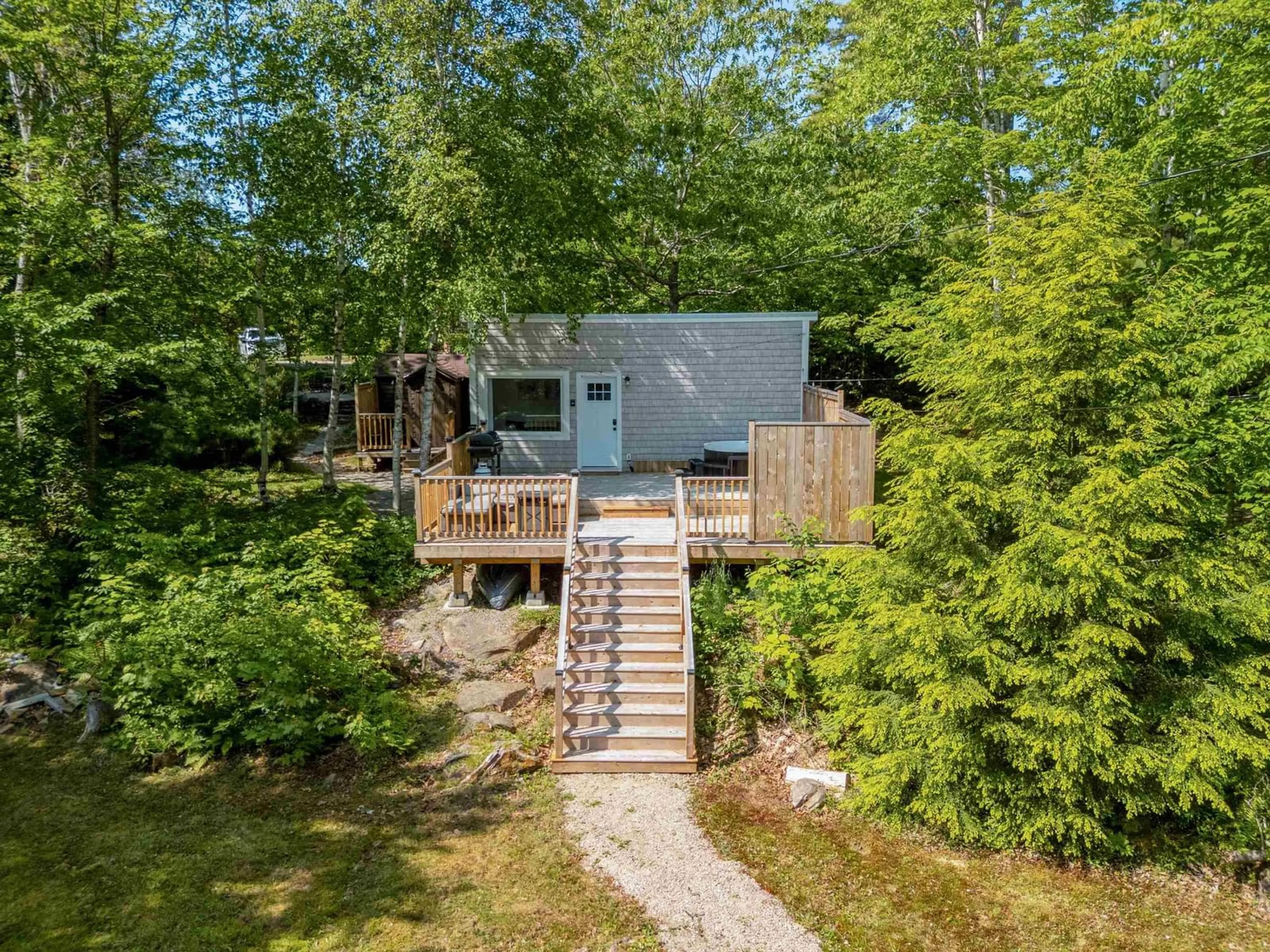 A pic from outside/outdoor area/front of a property/back of a property/a pic from drone, forest/trees view for 47 Holters Lane, Chester Grant Nova Scotia B0J 1K0