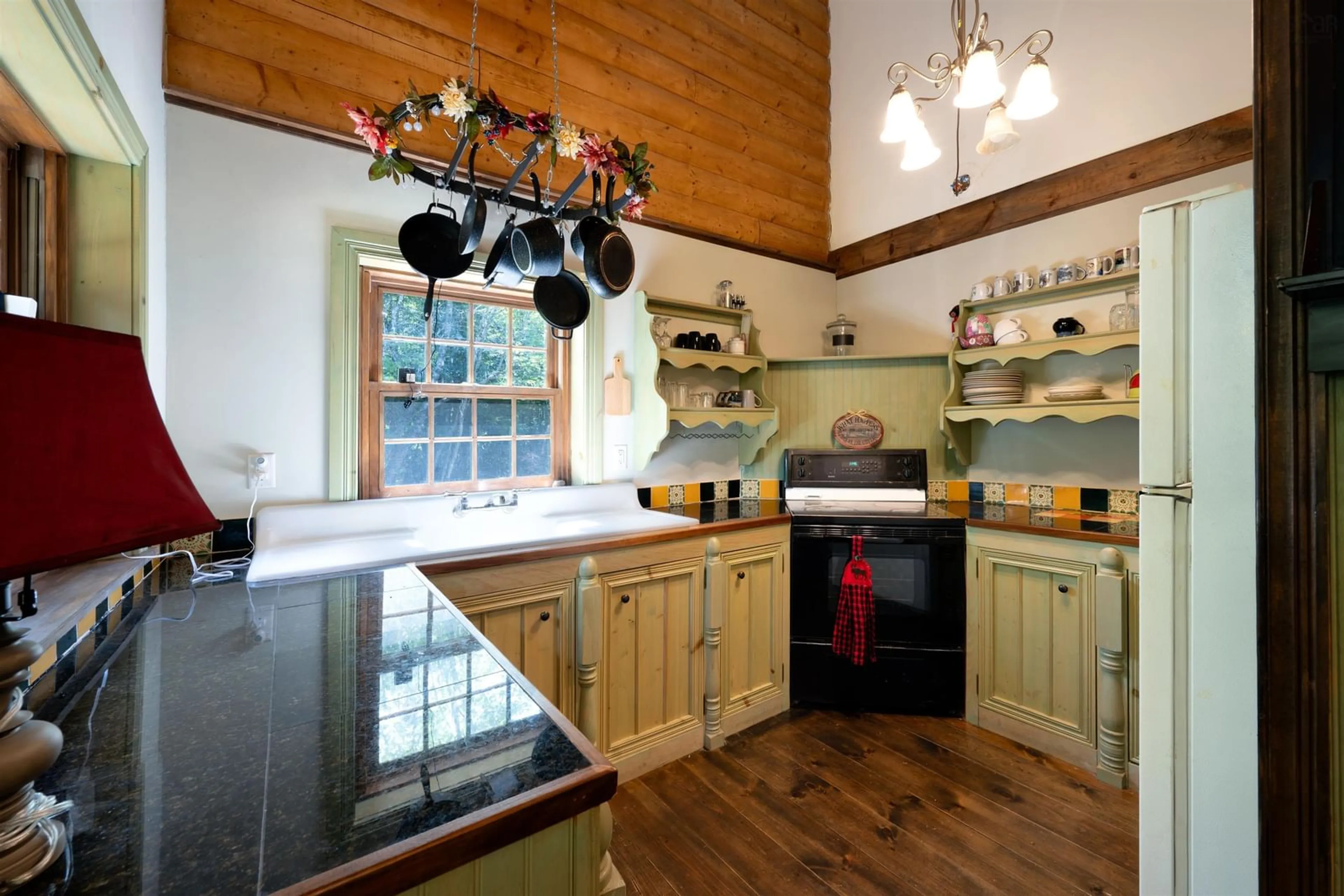 Rustic kitchen, ceramic/tile floor for 4859 Highway 224, Pleasant Valley Nova Scotia B0N 2M0