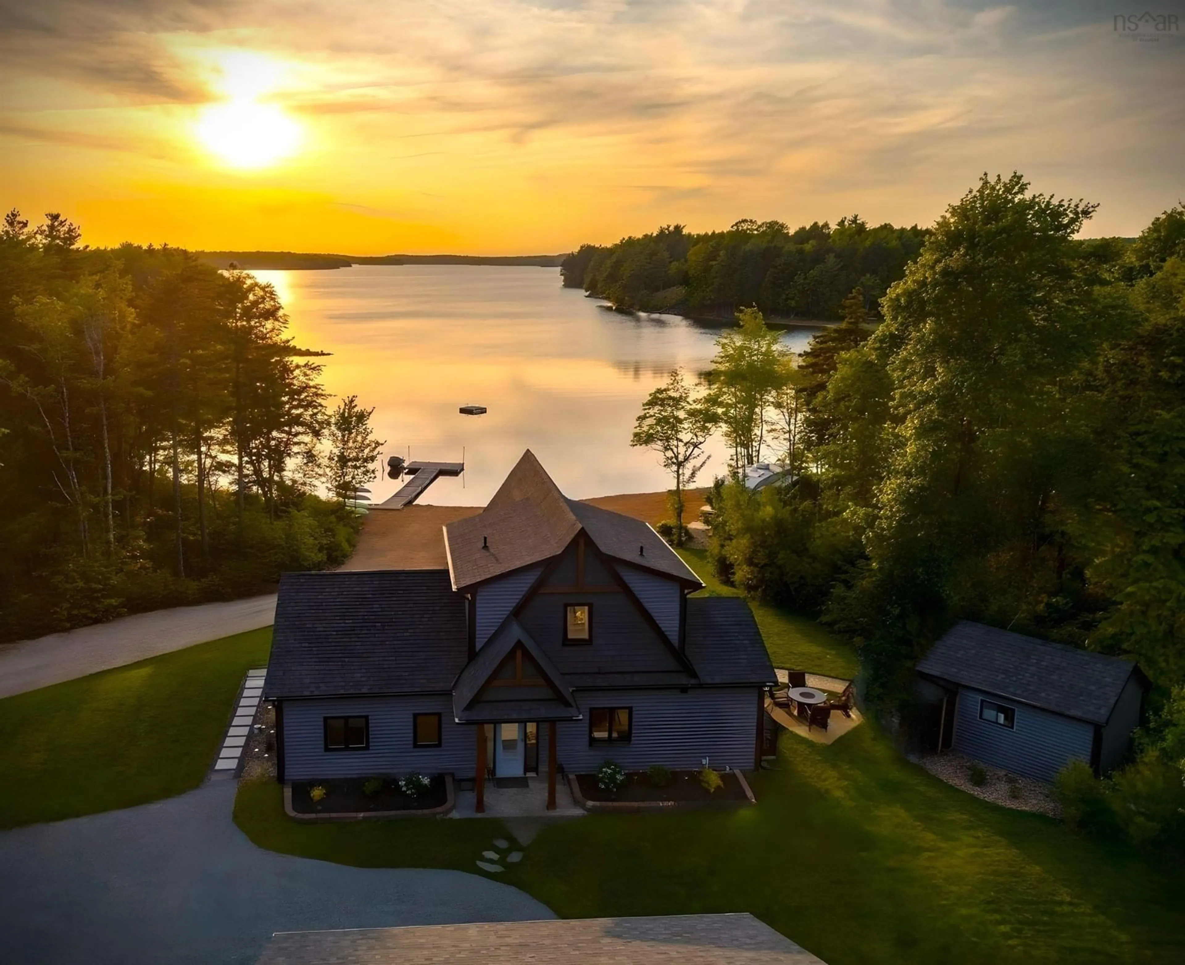 A pic from outside/outdoor area/front of a property/back of a property/a pic from drone, water/lake/river/ocean view for 230 Joudrey Lane, Sweetland Nova Scotia B0J 1E0