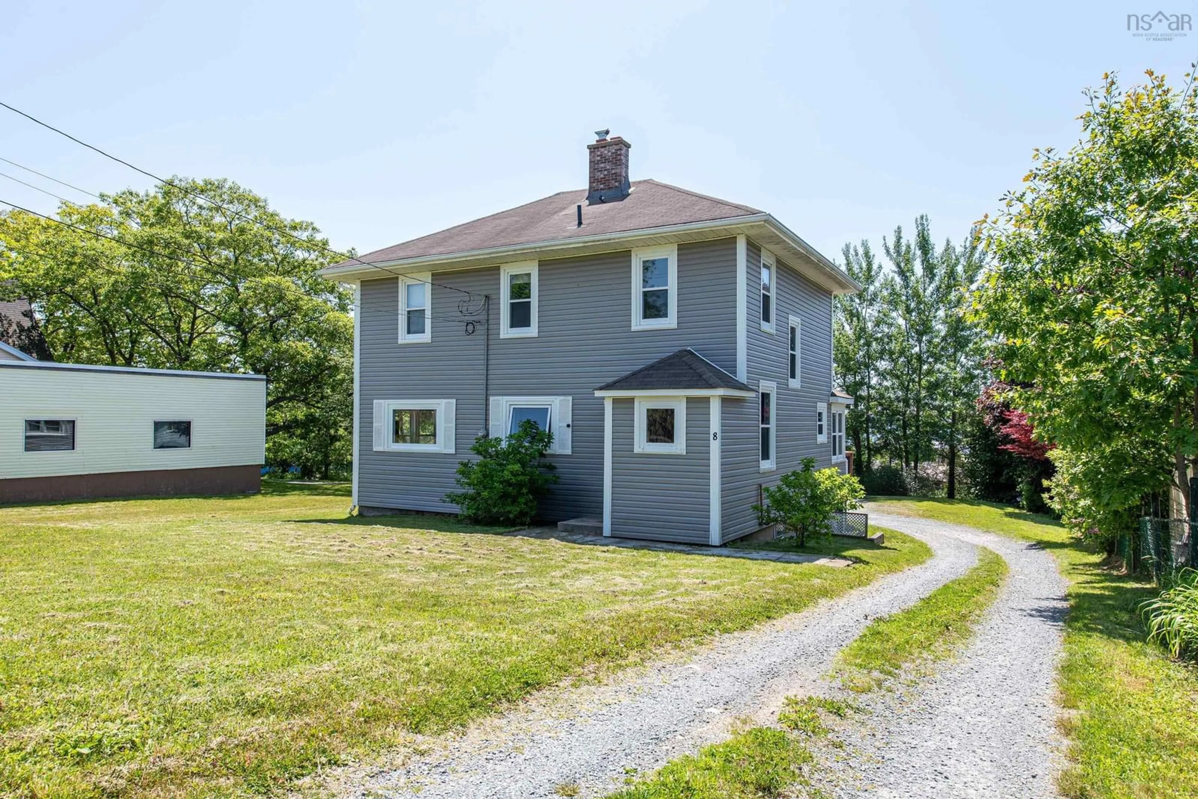 Home with vinyl exterior material, street for 8 Woodside Ave, Dartmouth Nova Scotia B2W 1B3