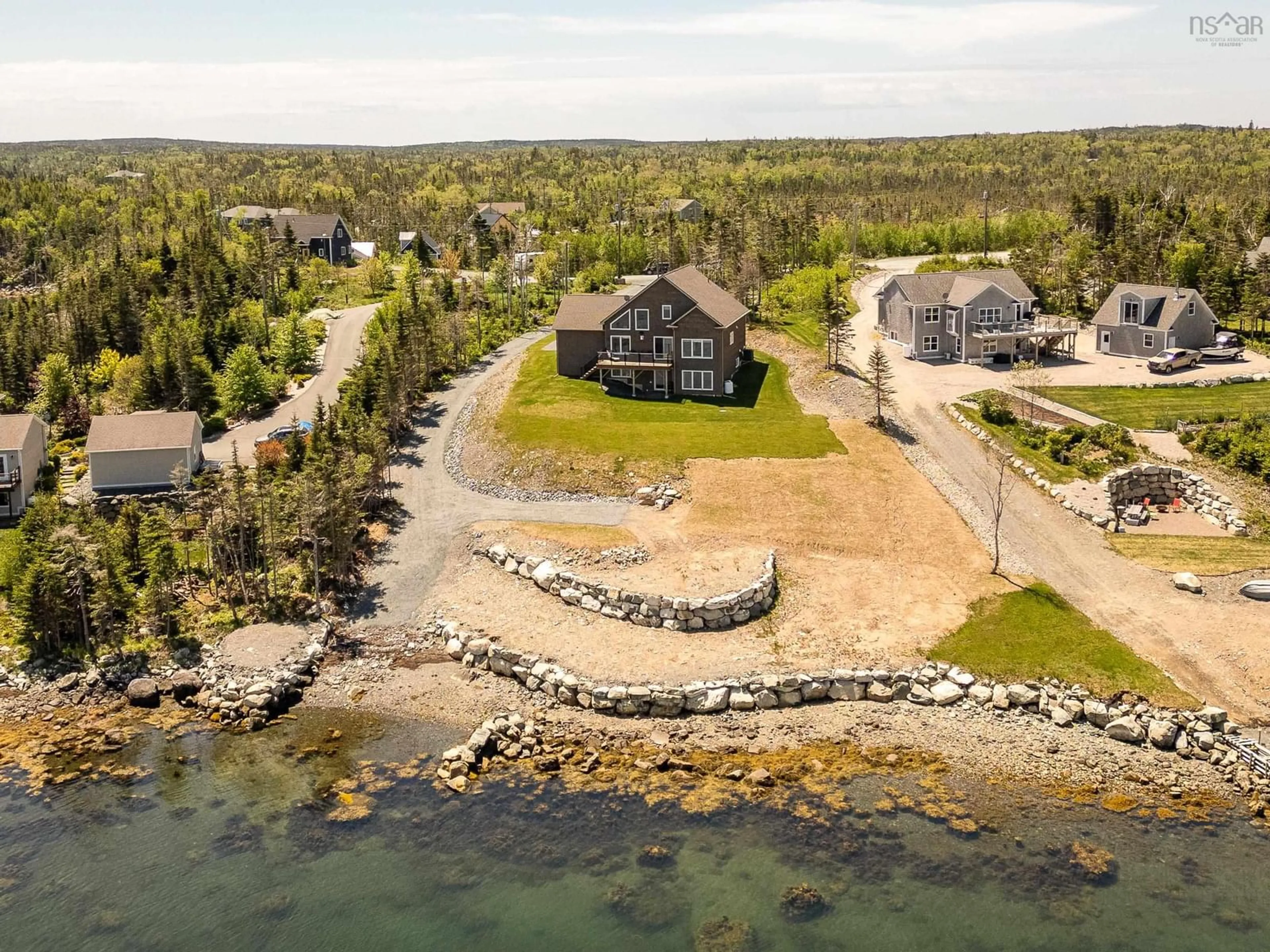 A pic from outside/outdoor area/front of a property/back of a property/a pic from drone, water/lake/river/ocean view for 282 Quinlan Dr, Head Of Jeddore Nova Scotia B0J 1P0