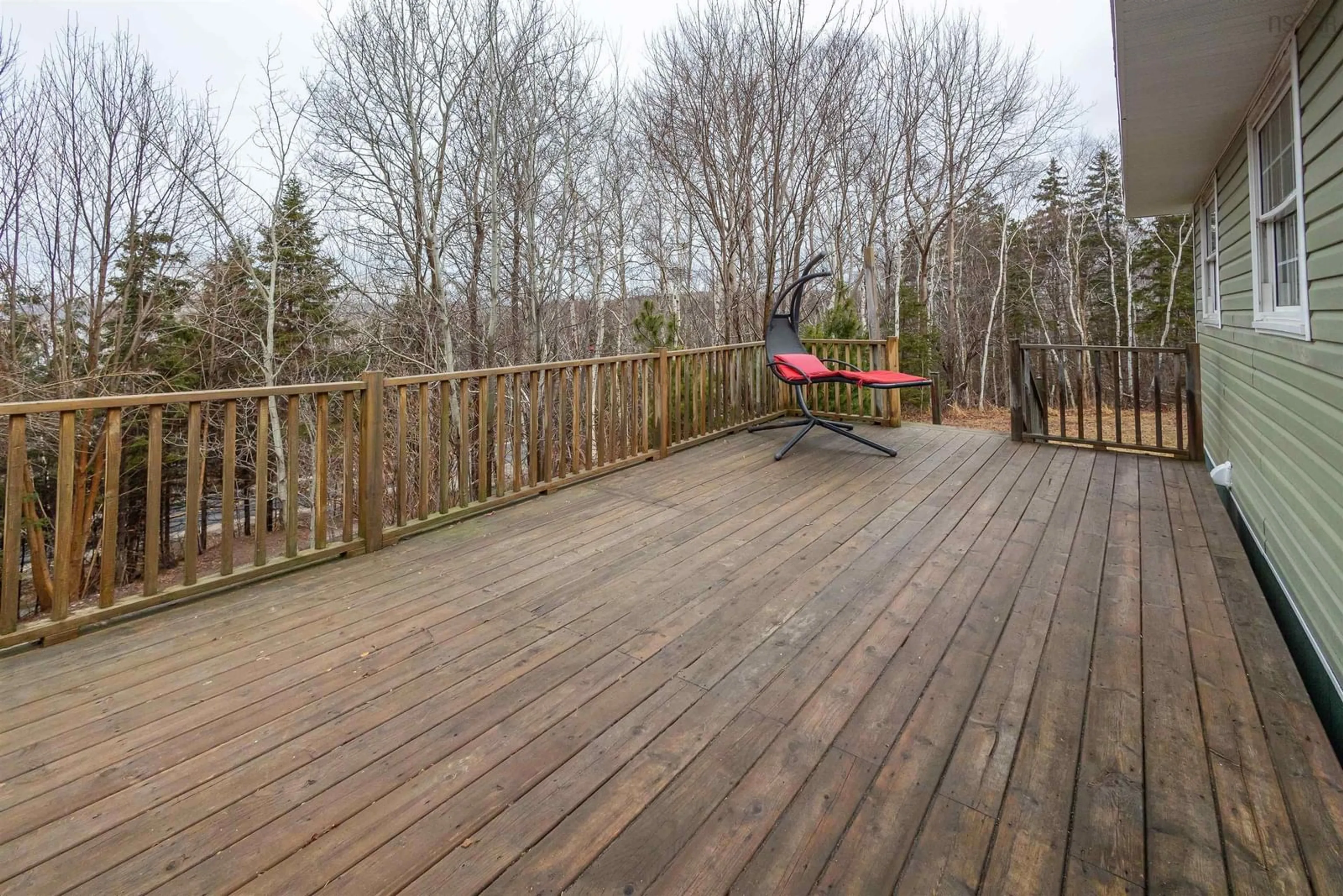 Patio, forest/trees view for 3381 Long Island Rd, Long Island Nova Scotia B1Y 3N1