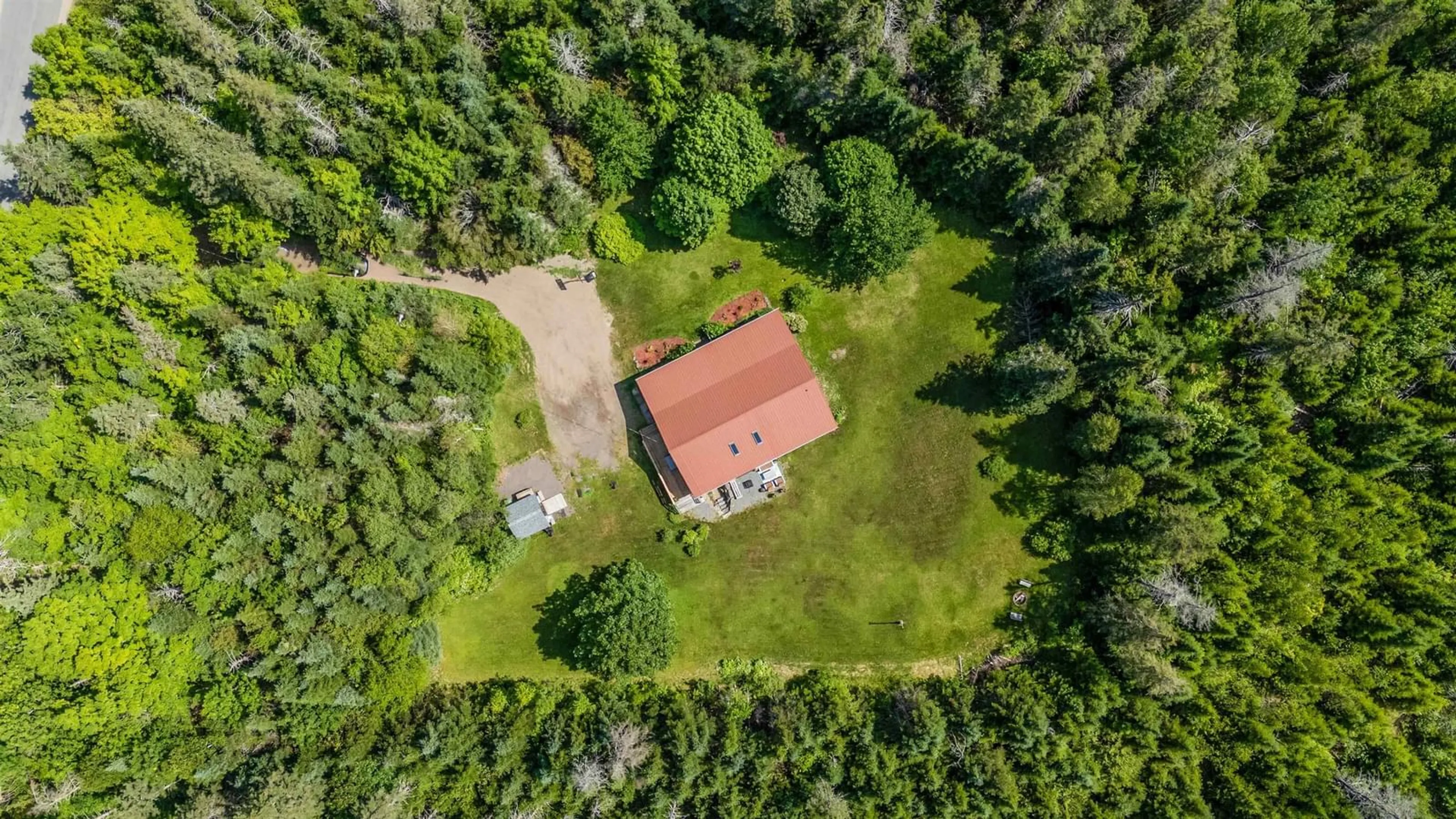 A pic from outside/outdoor area/front of a property/back of a property/a pic from drone, forest/trees view for 758 Newtonville Rd, Forest Hills Nova Scotia B4P 2R1