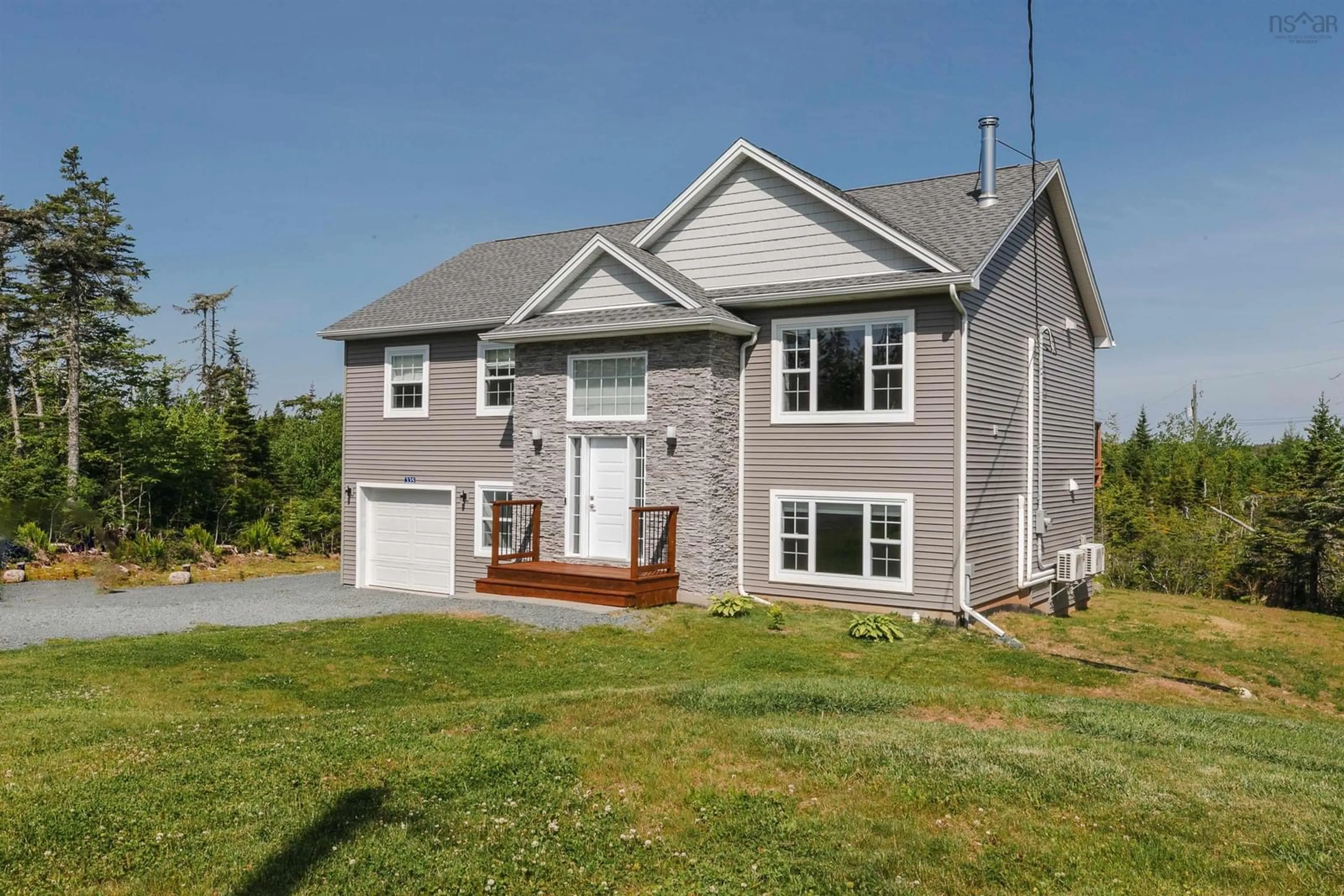 Home with vinyl exterior material, street for 335 Powers Rd, Whites Lake Nova Scotia B3T 1W6