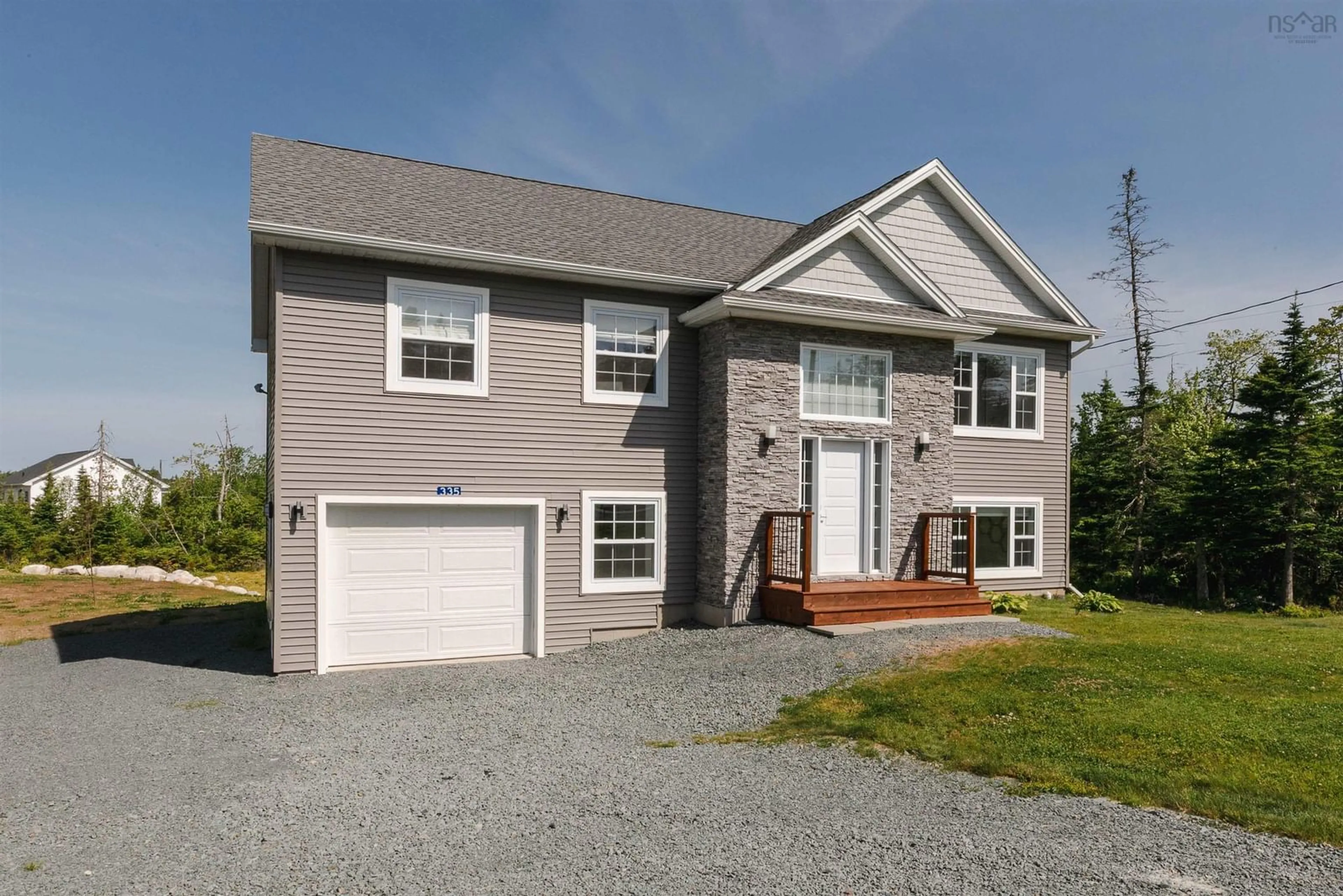 Home with vinyl exterior material, street for 335 Powers Rd, Whites Lake Nova Scotia B3T 1W6
