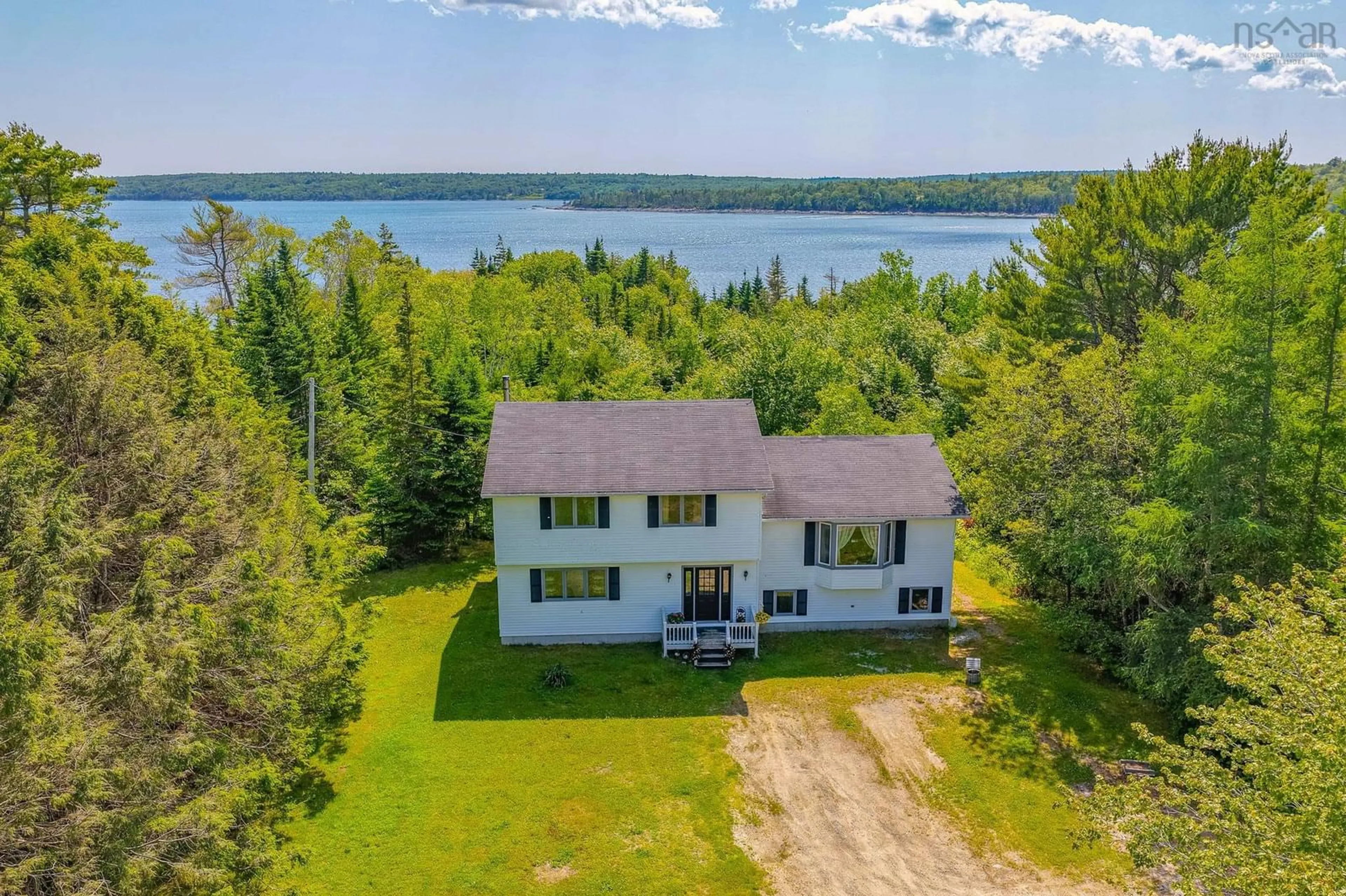 A pic from outside/outdoor area/front of a property/back of a property/a pic from drone, water/lake/river/ocean view for 5691 Ns Trunk 3, Jordan Falls Nova Scotia B0T 1J0