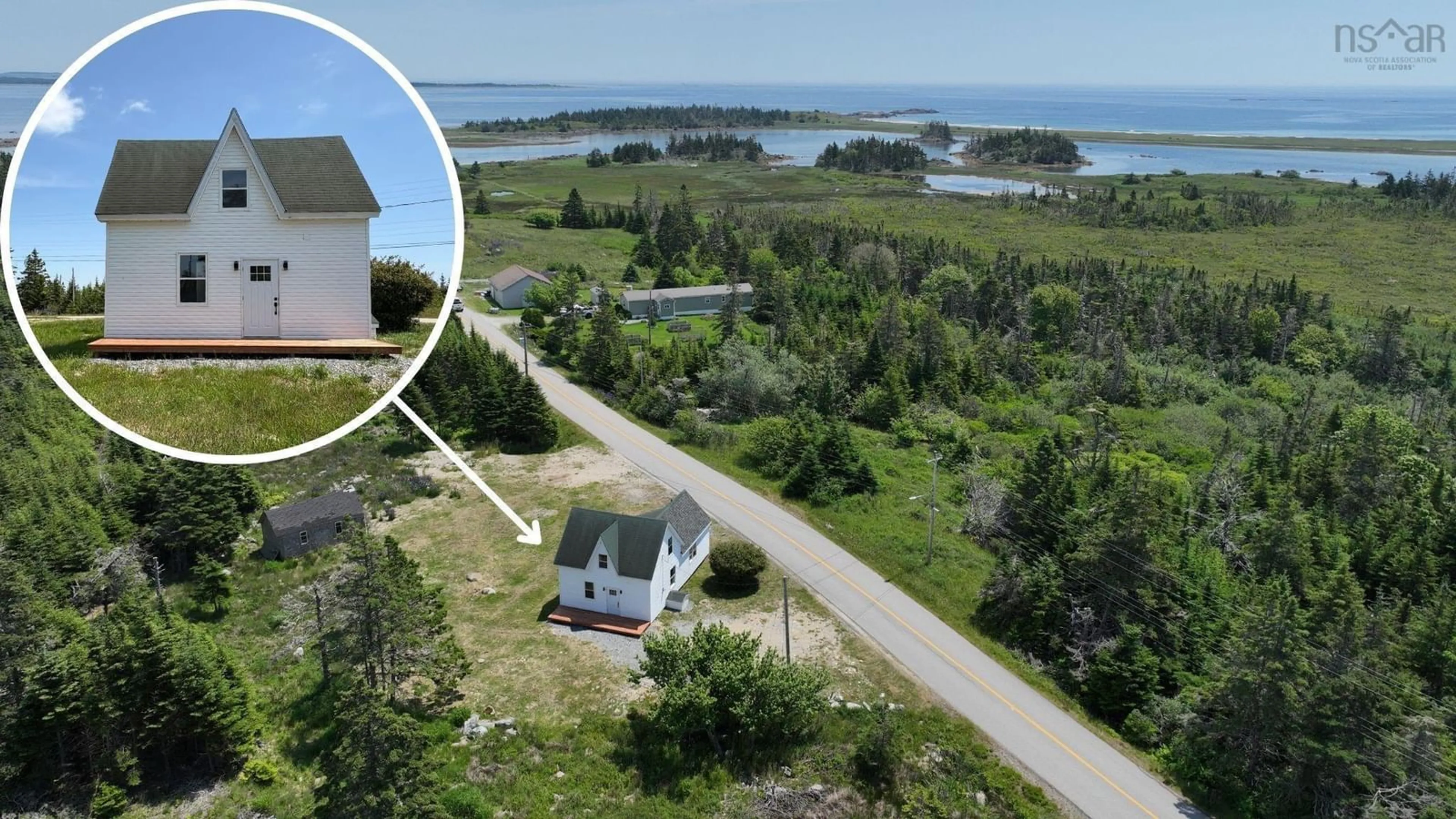 A pic from outside/outdoor area/front of a property/back of a property/a pic from drone, water/lake/river/ocean view for 17 Smithsville Wharf Rd, Smithsville Nova Scotia B0W 1E0
