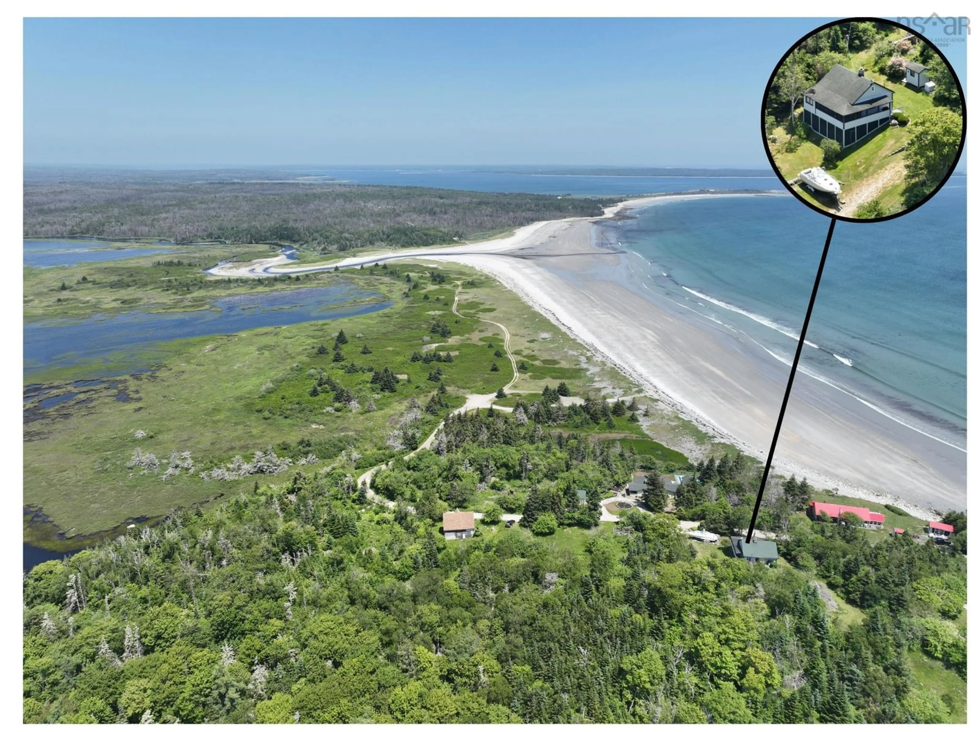 A pic from outside/outdoor area/front of a property/back of a property/a pic from drone, water/lake/river/ocean view for 281 Round Bay Ferry Rd, Round Bay Nova Scotia B0A 0A4