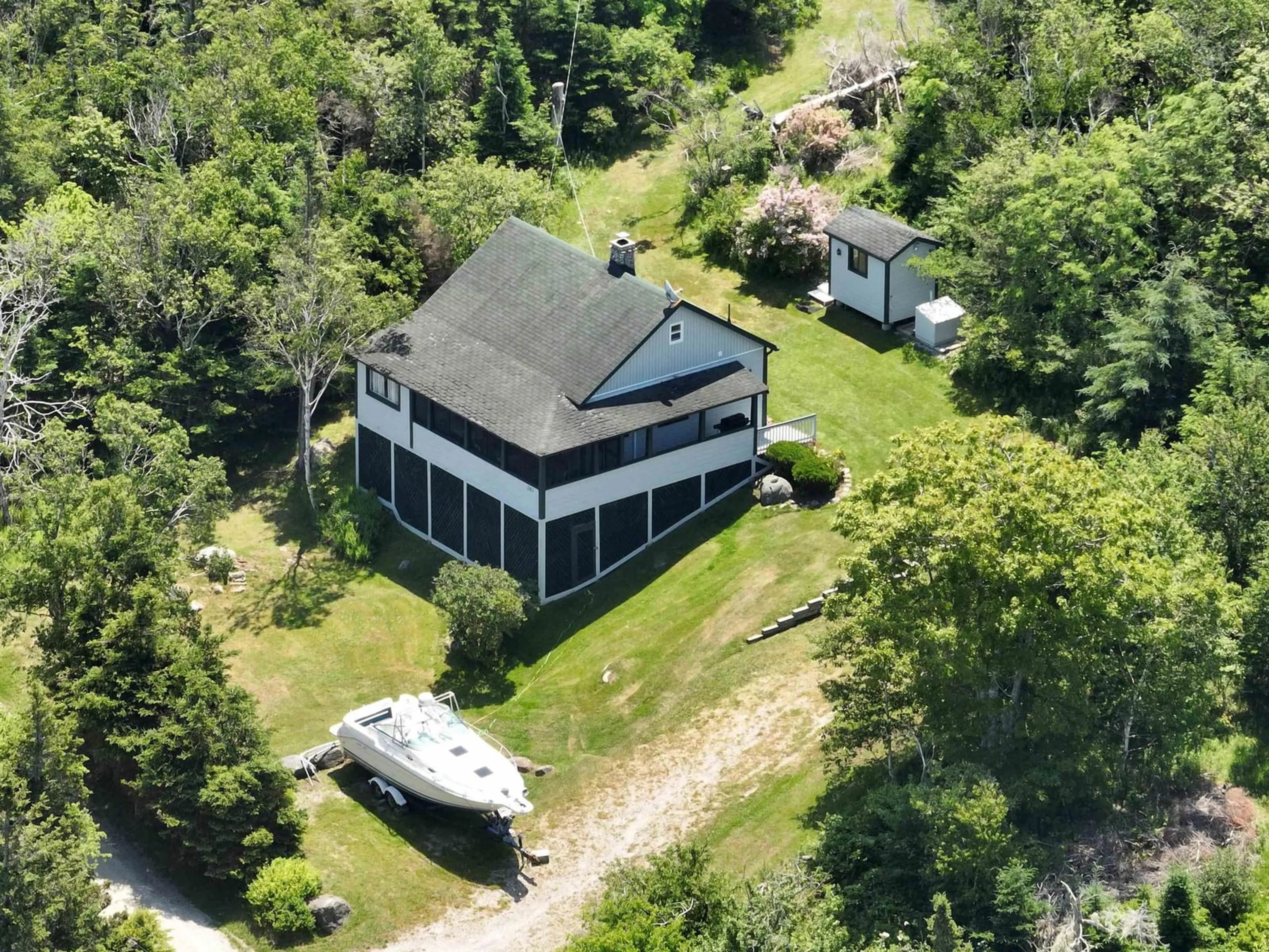 A pic from outside/outdoor area/front of a property/back of a property/a pic from drone, unknown for 281 Round Bay Ferry Rd, Round Bay Nova Scotia B0A 0A4