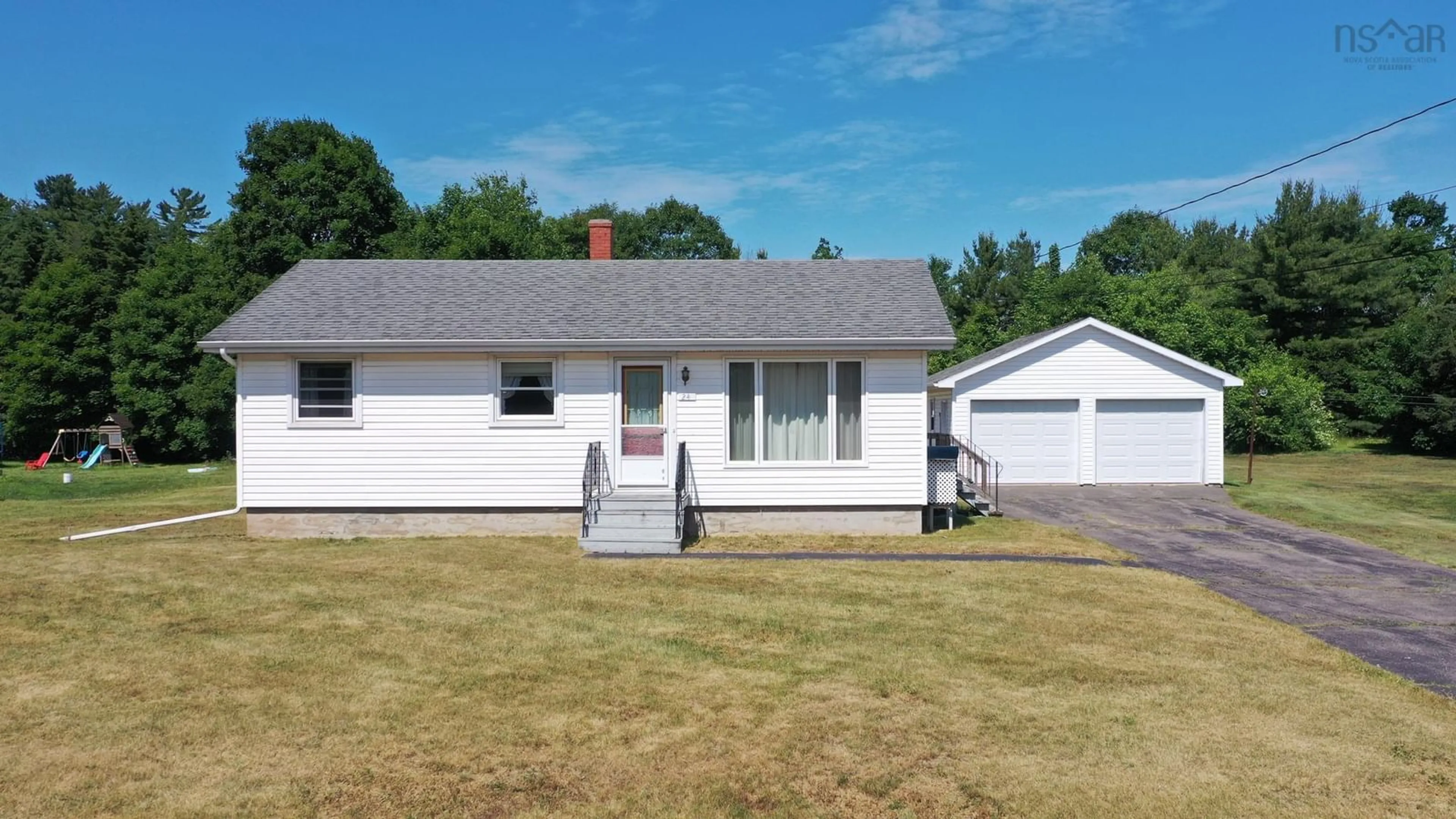Home with vinyl exterior material, street for 24 Dow Rd, New Minas Nova Scotia B4N 3R5