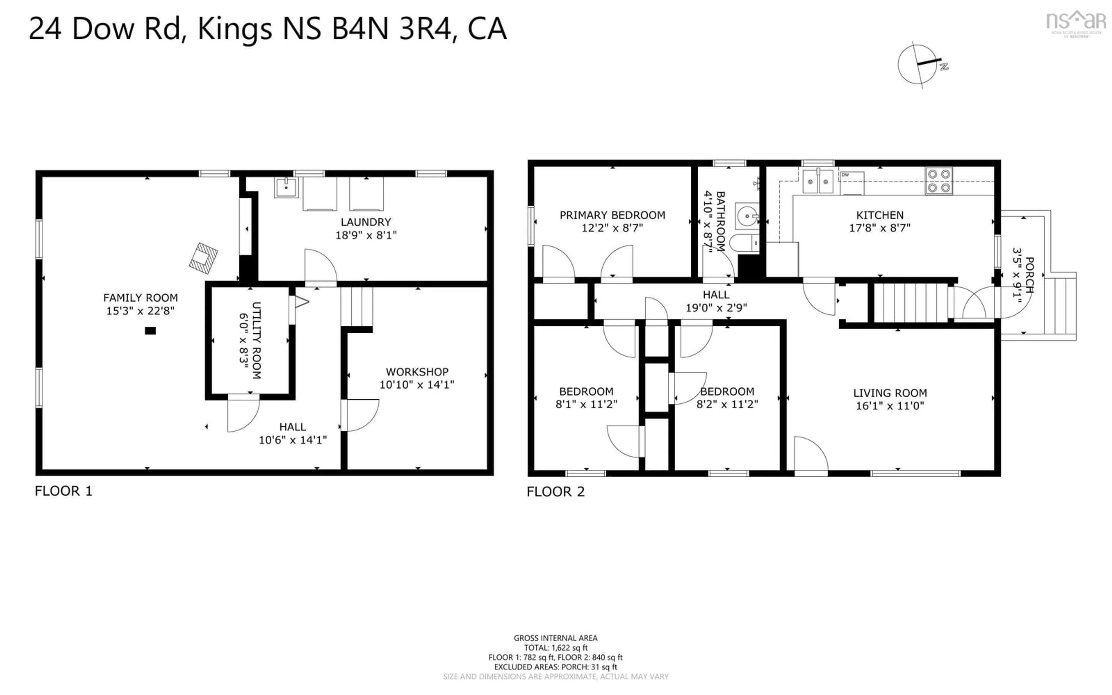 Floor plan for 24 Dow Rd, New Minas Nova Scotia B4N 3R5