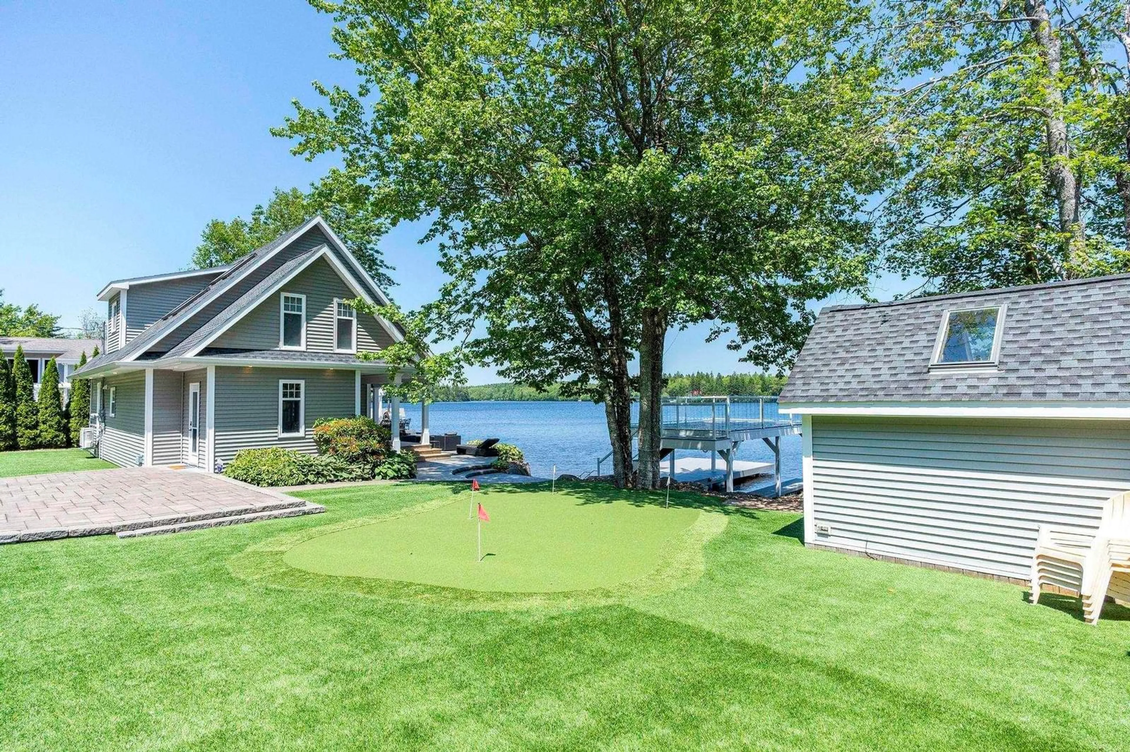 Patio, water/lake/river/ocean view for 34 Q8 Rd, Lake George Nova Scotia B0P 1C0