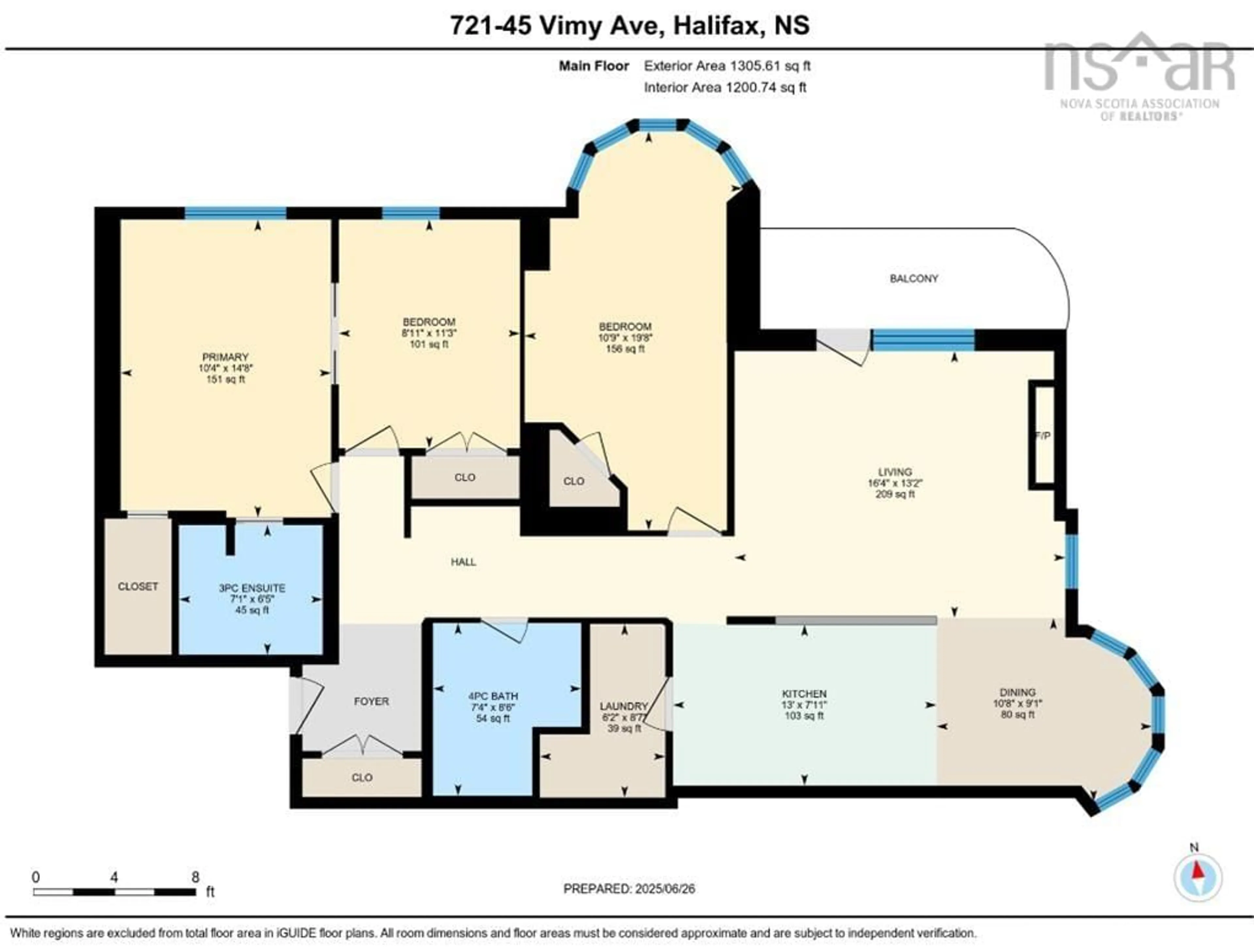 Floor plan for 45 Vimy Ave #721, Halifax Nova Scotia B3M 4C5