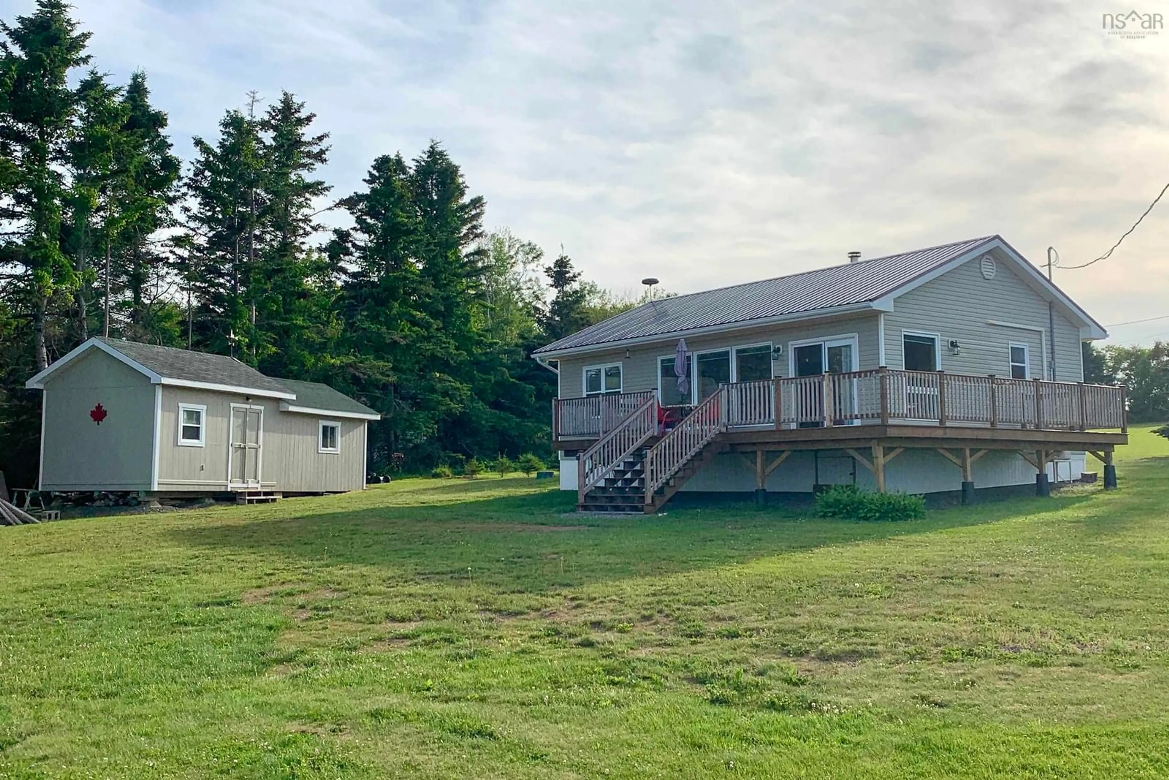 A pic from outside/outdoor area/front of a property/back of a property/a pic from drone, water/lake/river/ocean view for 376 Smith Point Rd, Fox Harbour Nova Scotia B0K 1Y0