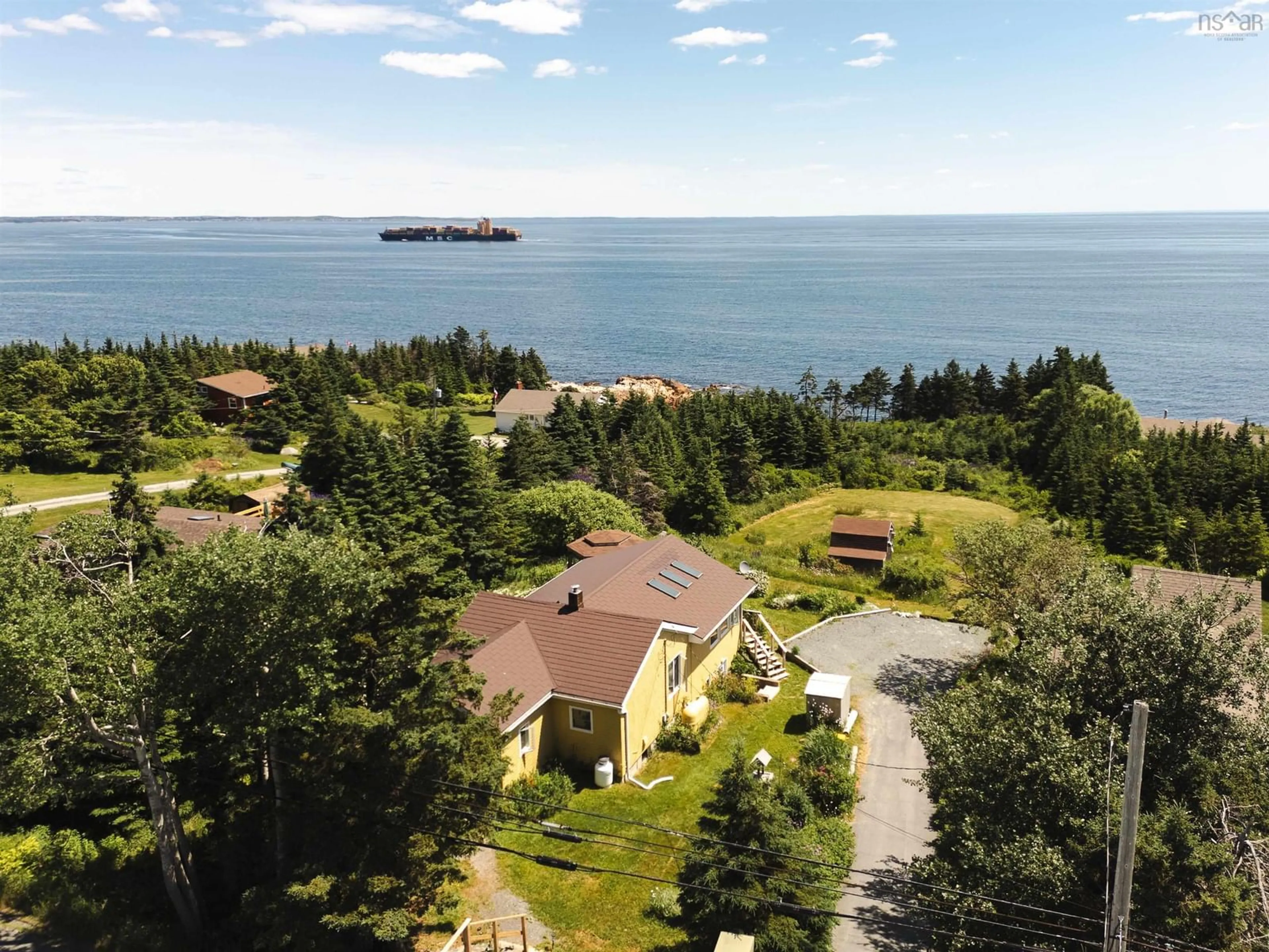 A pic from outside/outdoor area/front of a property/back of a property/a pic from drone, water/lake/river/ocean view for 664 Ketch Harbour Rd, Portuguese Cove Nova Scotia B3V 1K2