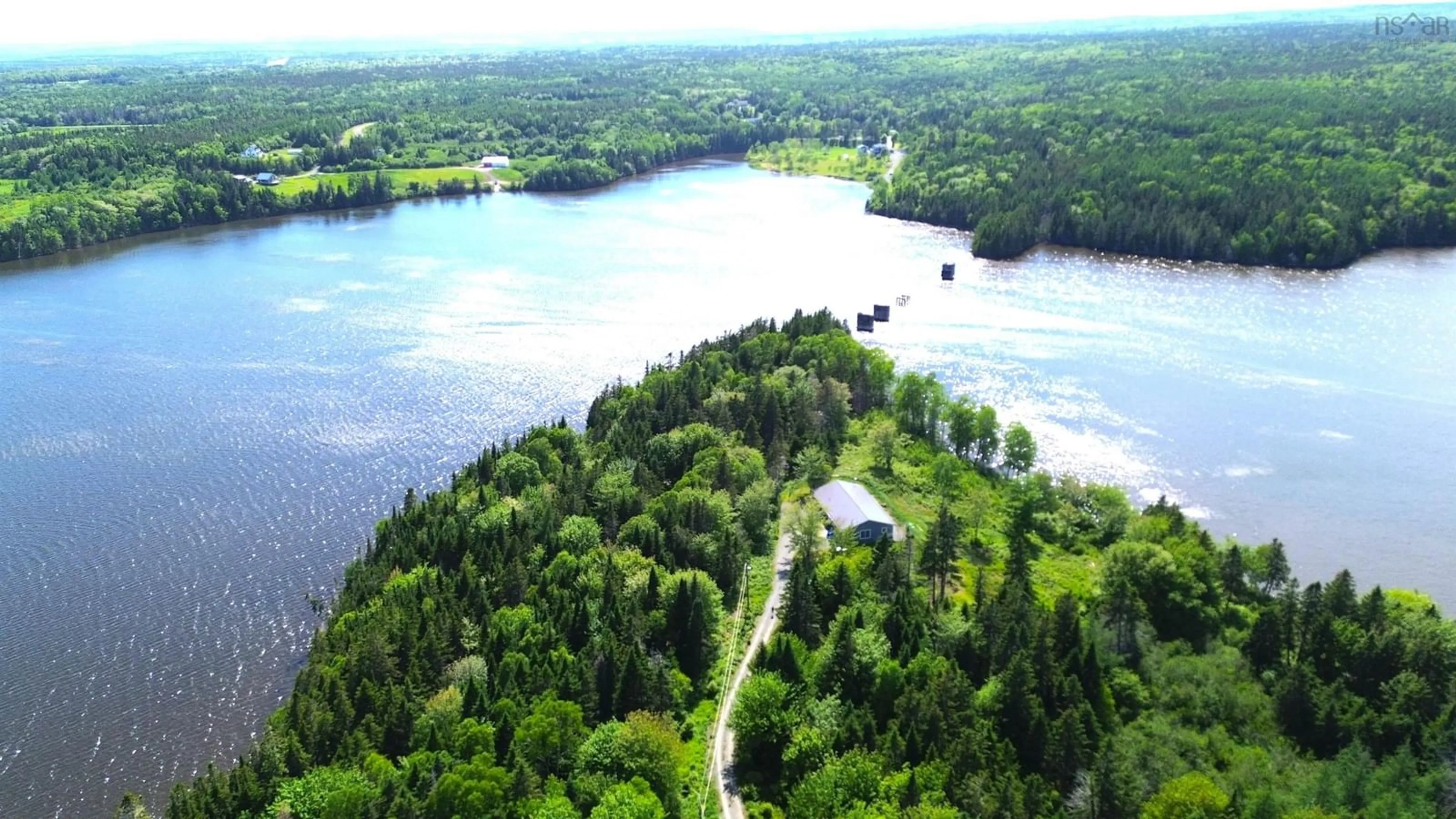 A pic from outside/outdoor area/front of a property/back of a property/a pic from drone, water/lake/river/ocean view for 224 Stephen Augustine Dr, Evanston Nova Scotia B0E 1J0