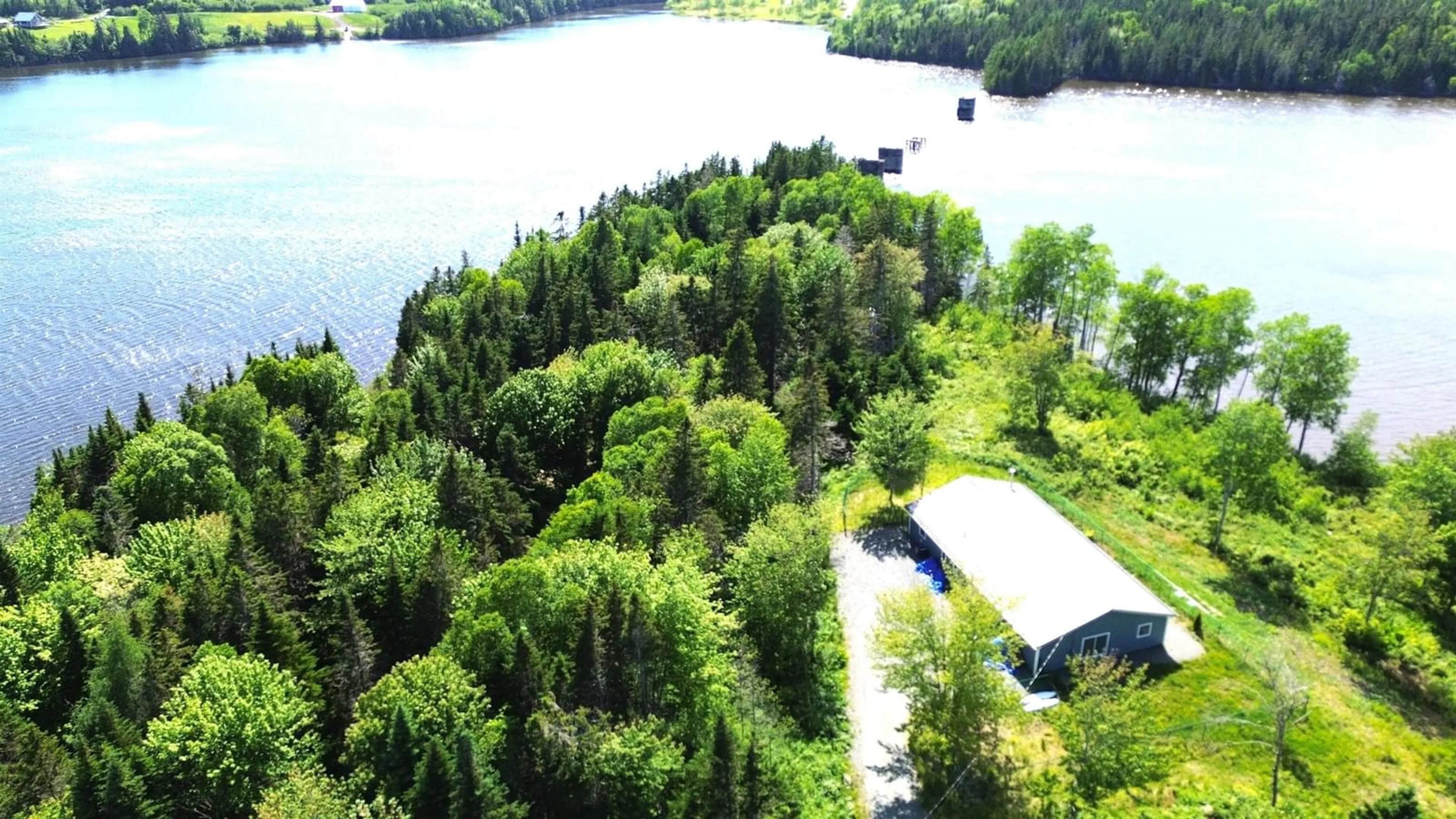 A pic from outside/outdoor area/front of a property/back of a property/a pic from drone, water/lake/river/ocean view for 224 Stephen Augustine Dr, Evanston Nova Scotia B0E 1J0