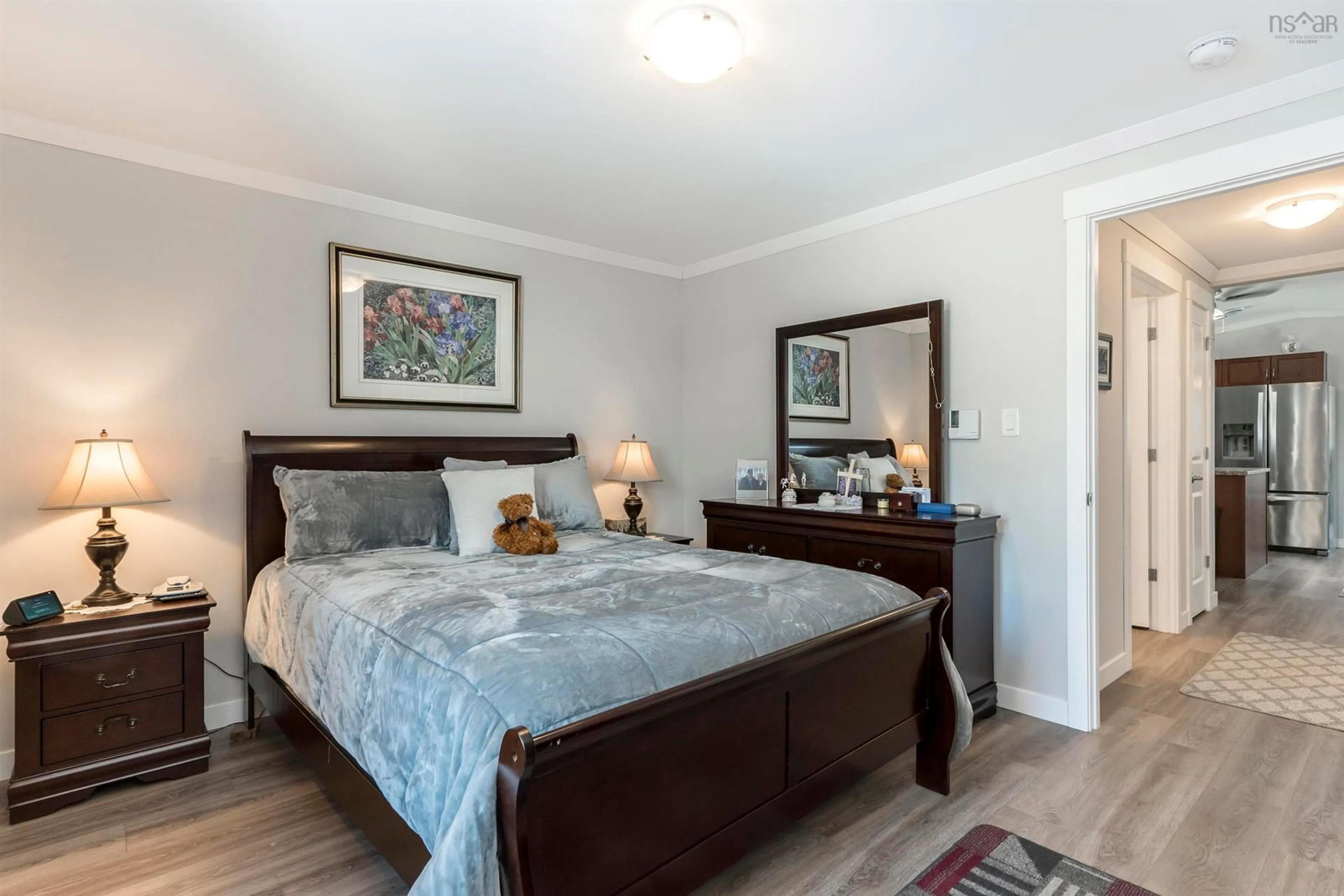 Bedroom with bed, wood/laminate floor for 1123 Susan Dr, Beaver Bank Nova Scotia B4E 1P2