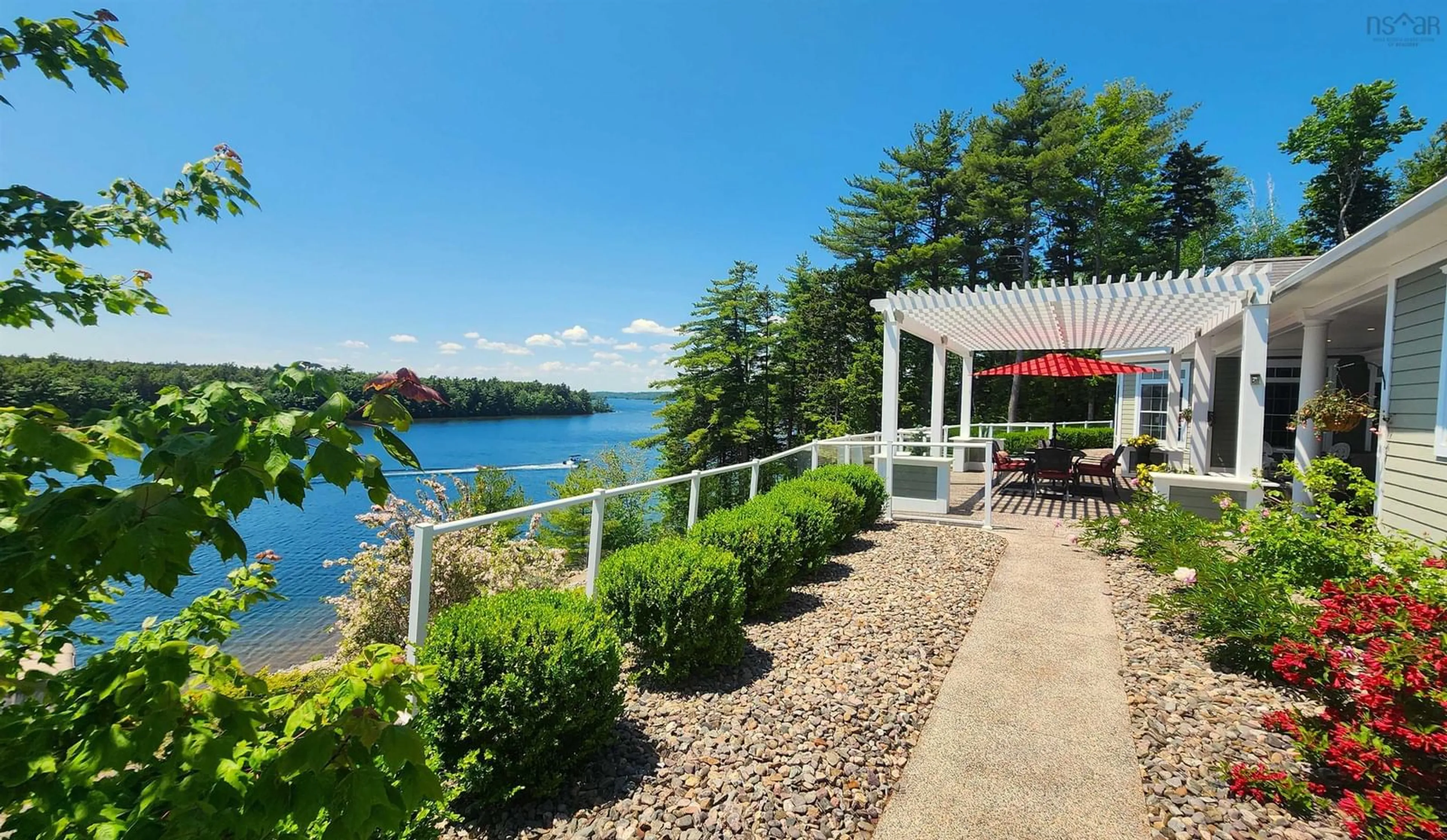 Patio, water/lake/river/ocean view for 409 Aulenback Point Rd, Sweetland Nova Scotia B0J 1E0