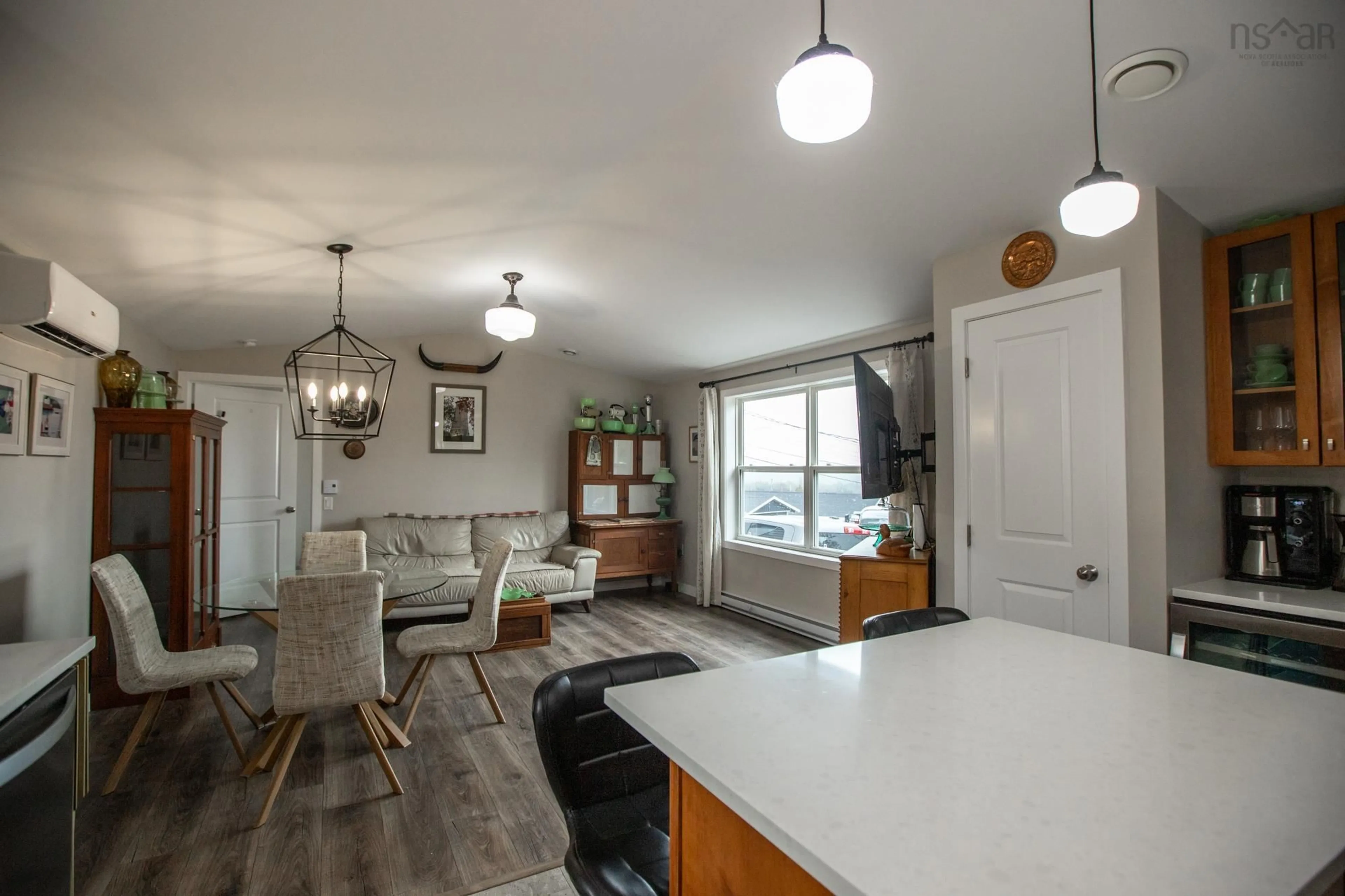 Open concept kitchen, wood/laminate floor for 38 Ashcroft Ave, Harrietsfield Nova Scotia B3V 1A5