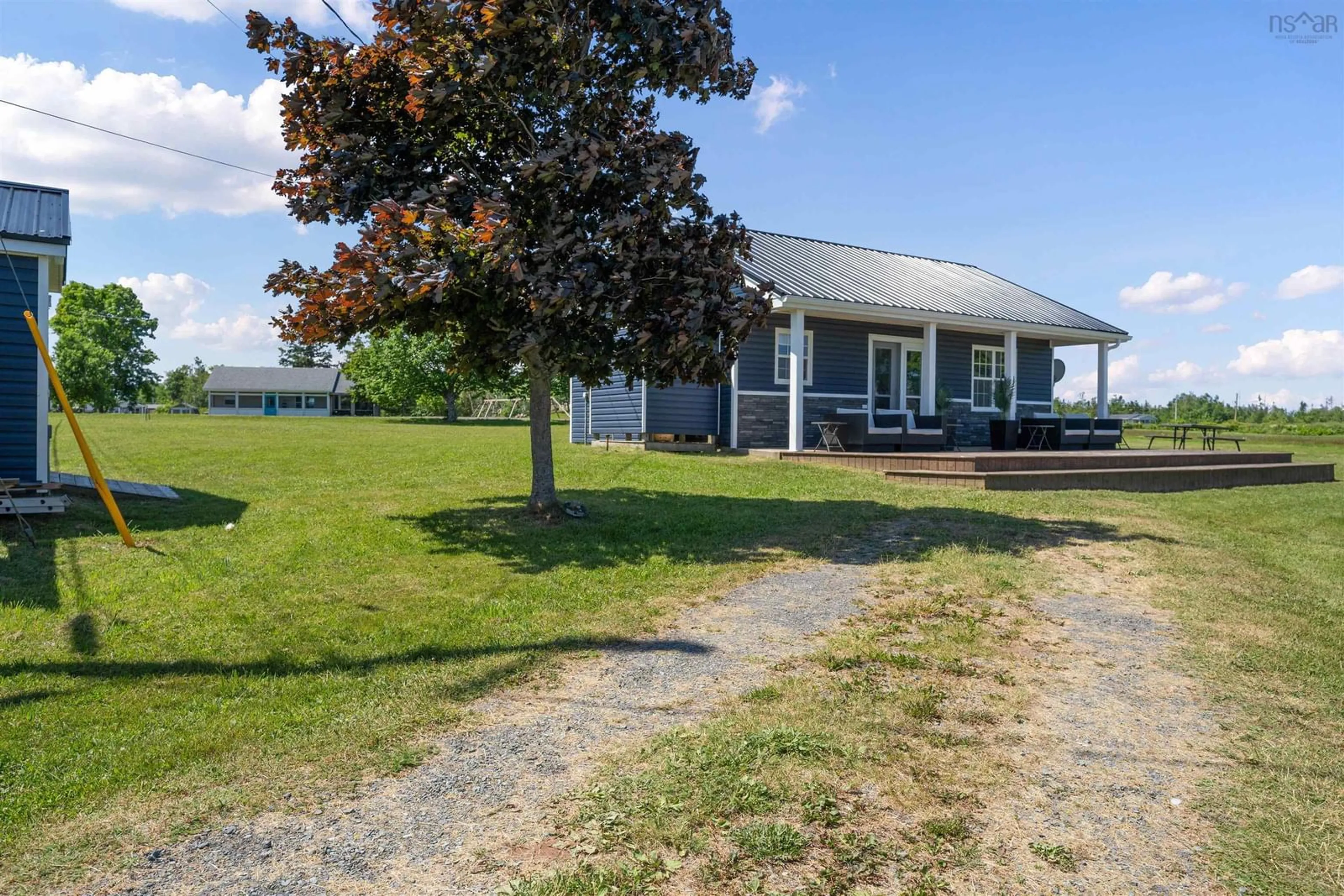 A pic from outside/outdoor area/front of a property/back of a property/a pic from drone, water/lake/river/ocean view for 29 Island View Cres, Caribou River Nova Scotia B0K 1H0