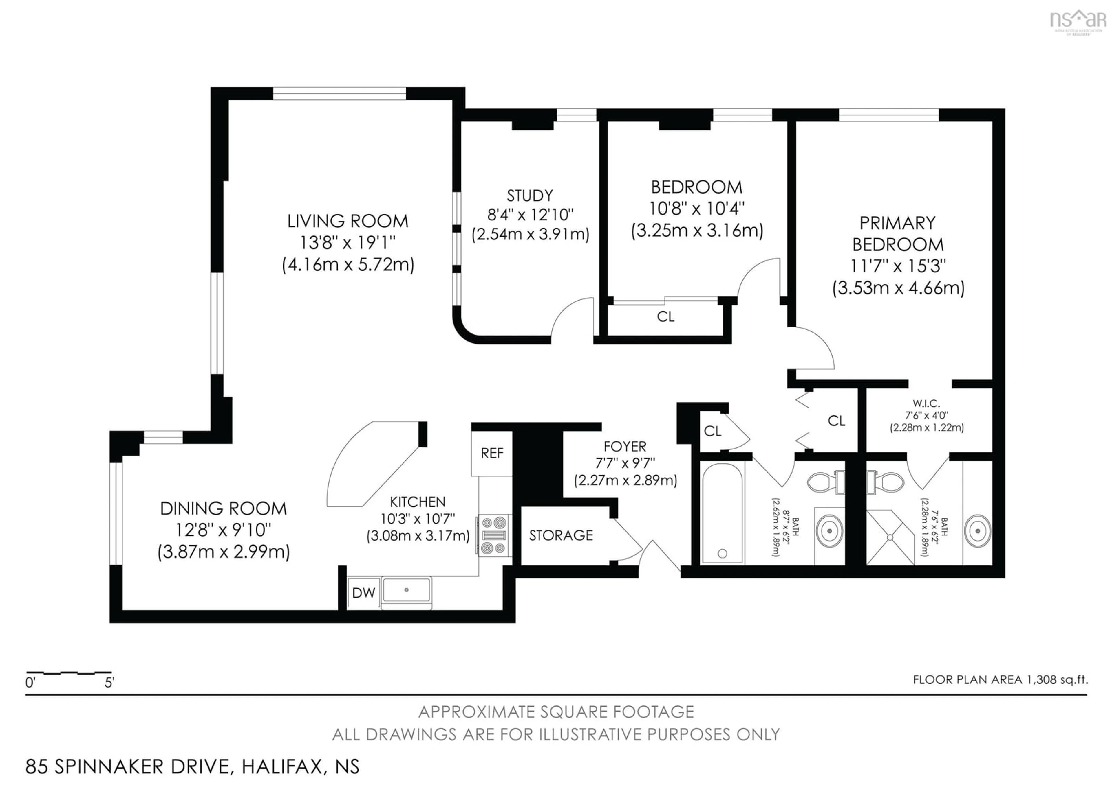 Floor plan for 85 Spinnaker Dr #203, Halifax Nova Scotia B3N 3E3