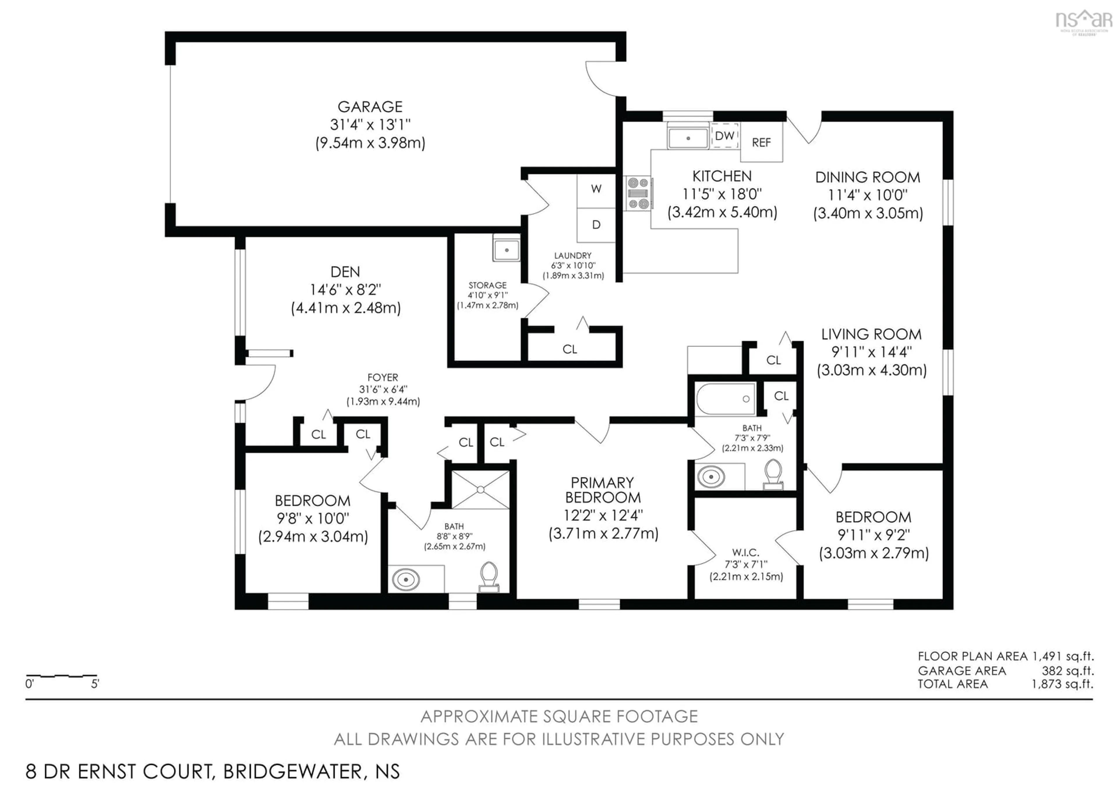 Floor plan for 8 Dr Ernst Crt, Bridgewater Nova Scotia B4V 9A3