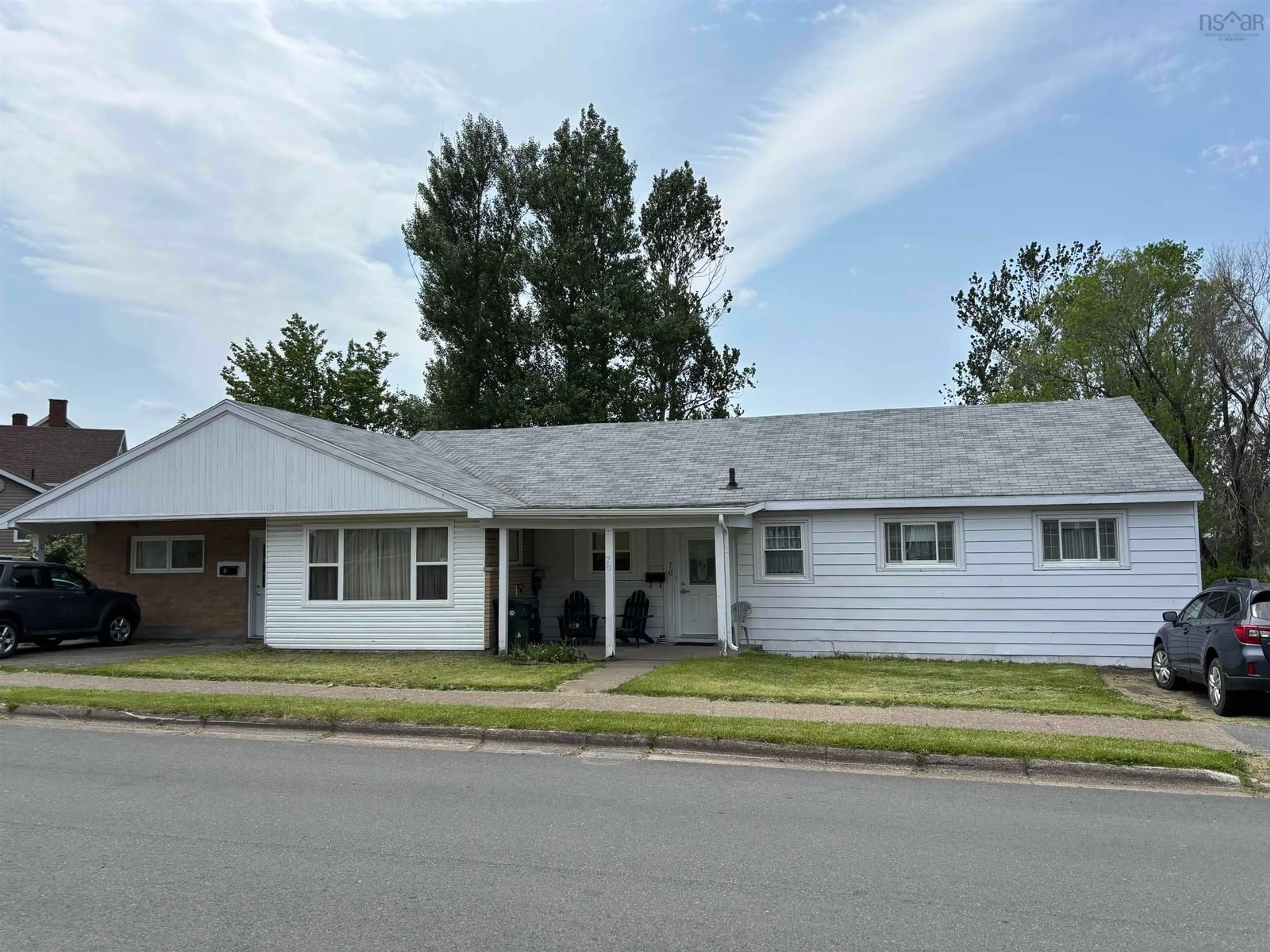 Home with vinyl exterior material, street for 76-78 Sutherland St, Sydney Nova Scotia B1P 2X2