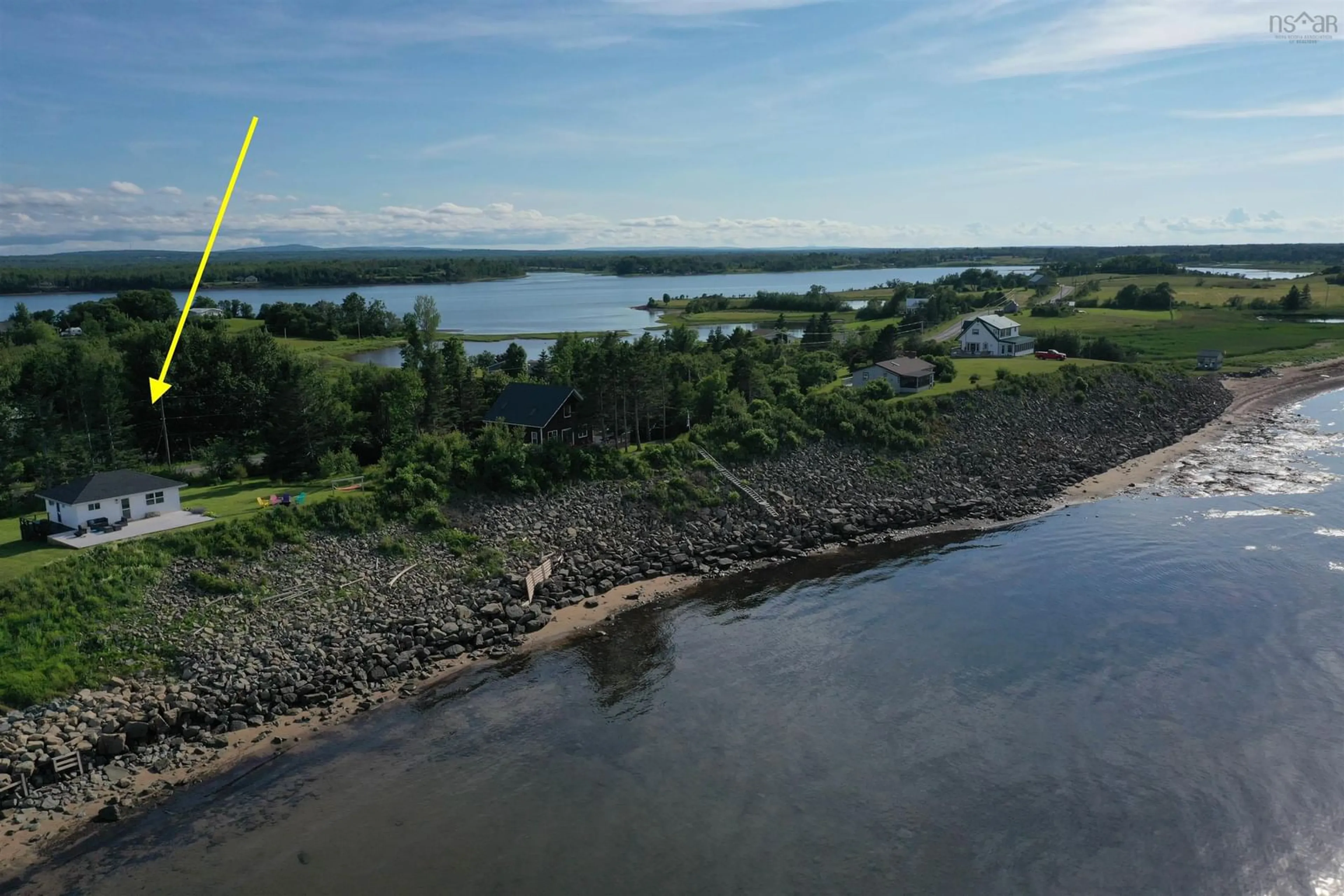 A pic from outside/outdoor area/front of a property/back of a property/a pic from drone, water/lake/river/ocean view for 535 Caribou Island Rd, Caribou Island Nova Scotia B0K 1H0
