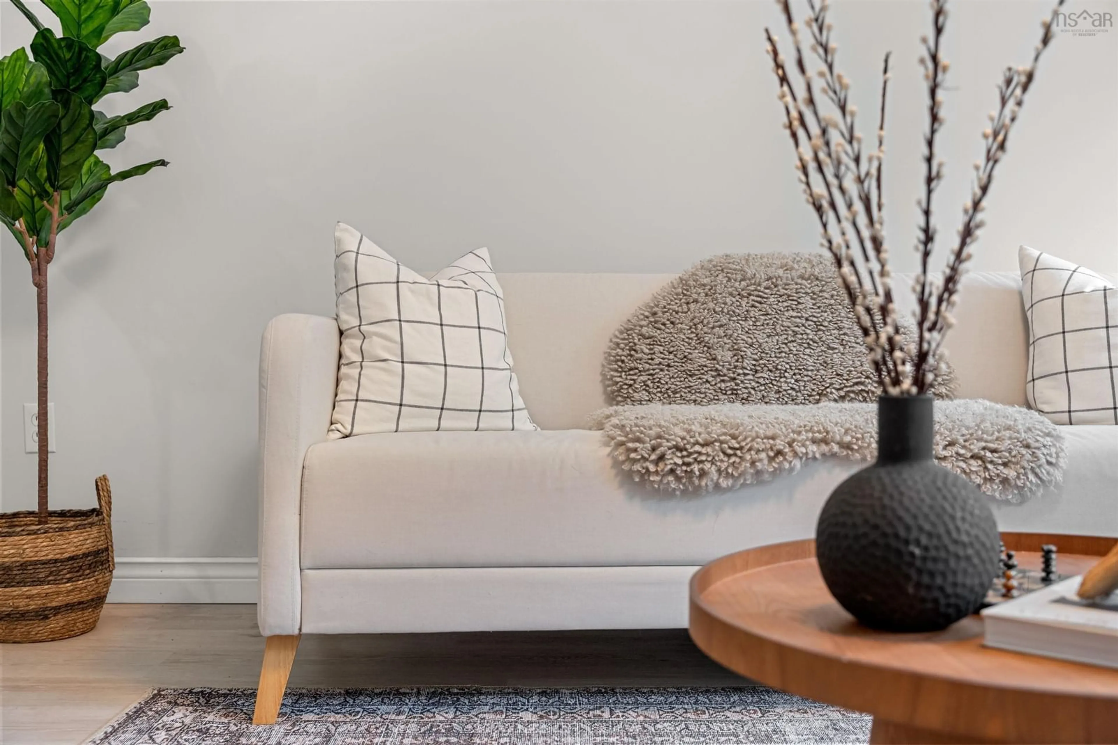 Living room with furniture, carpet floor for 26 Lynndell Lane, Middle Sackville Nova Scotia B4E 3K7