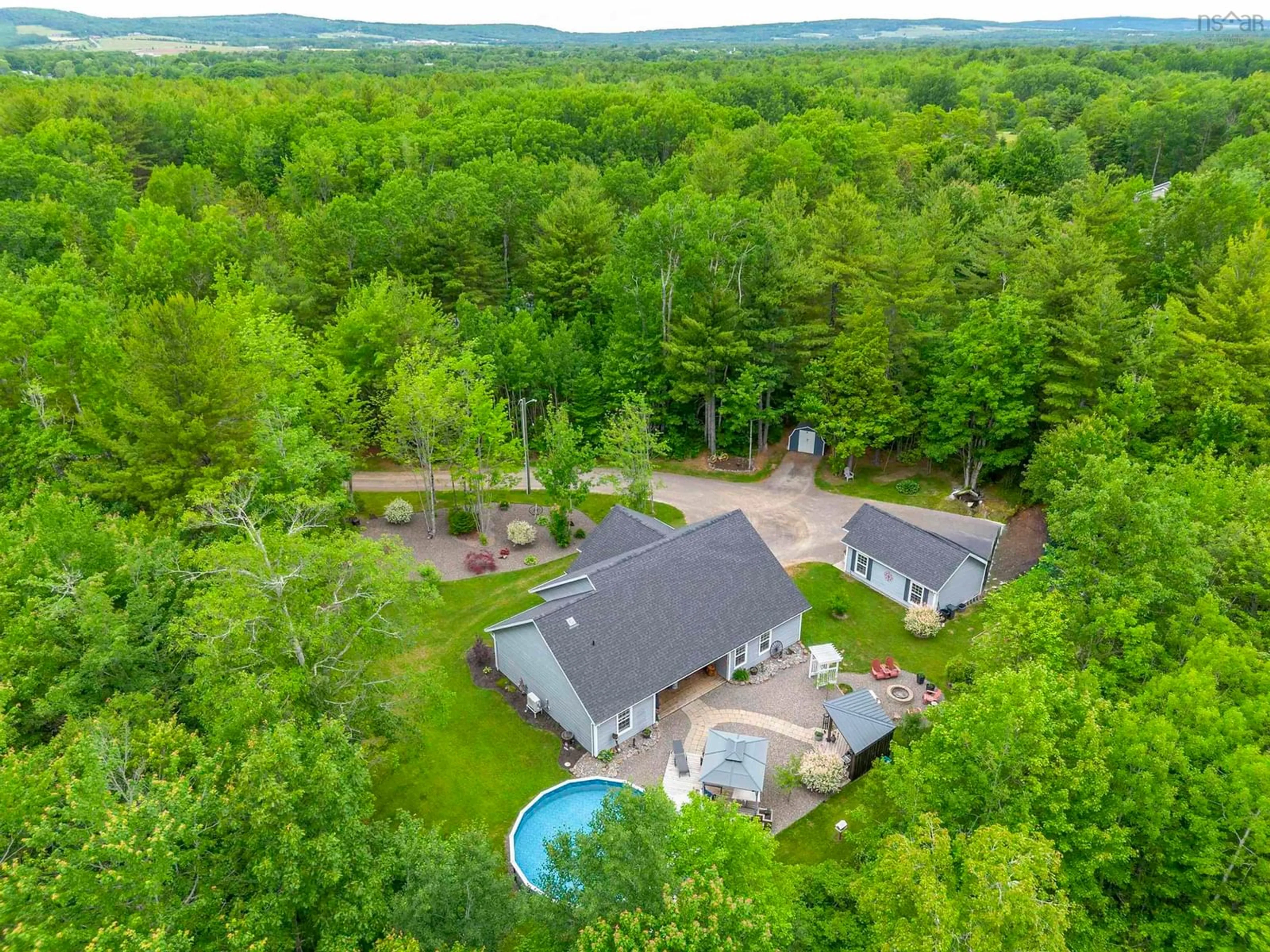A pic from outside/outdoor area/front of a property/back of a property/a pic from drone, water/lake/river/ocean view for 1724 Middle Road, Nictaux Nova Scotia B0S 1P0