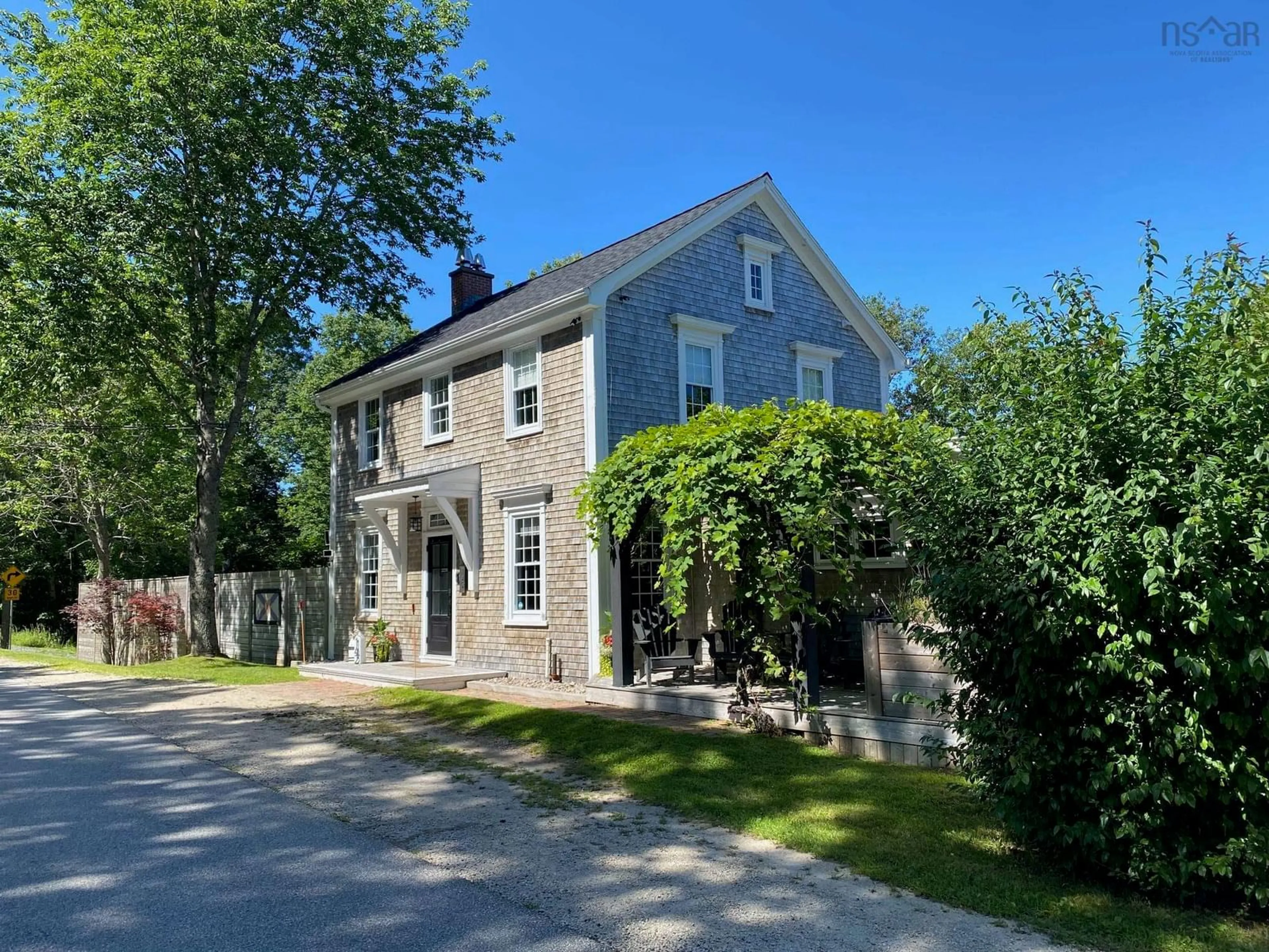 A pic from outside/outdoor area/front of a property/back of a property/a pic from drone, street for 142 Woodstock Rd, Clearland Nova Scotia B0J 2E0