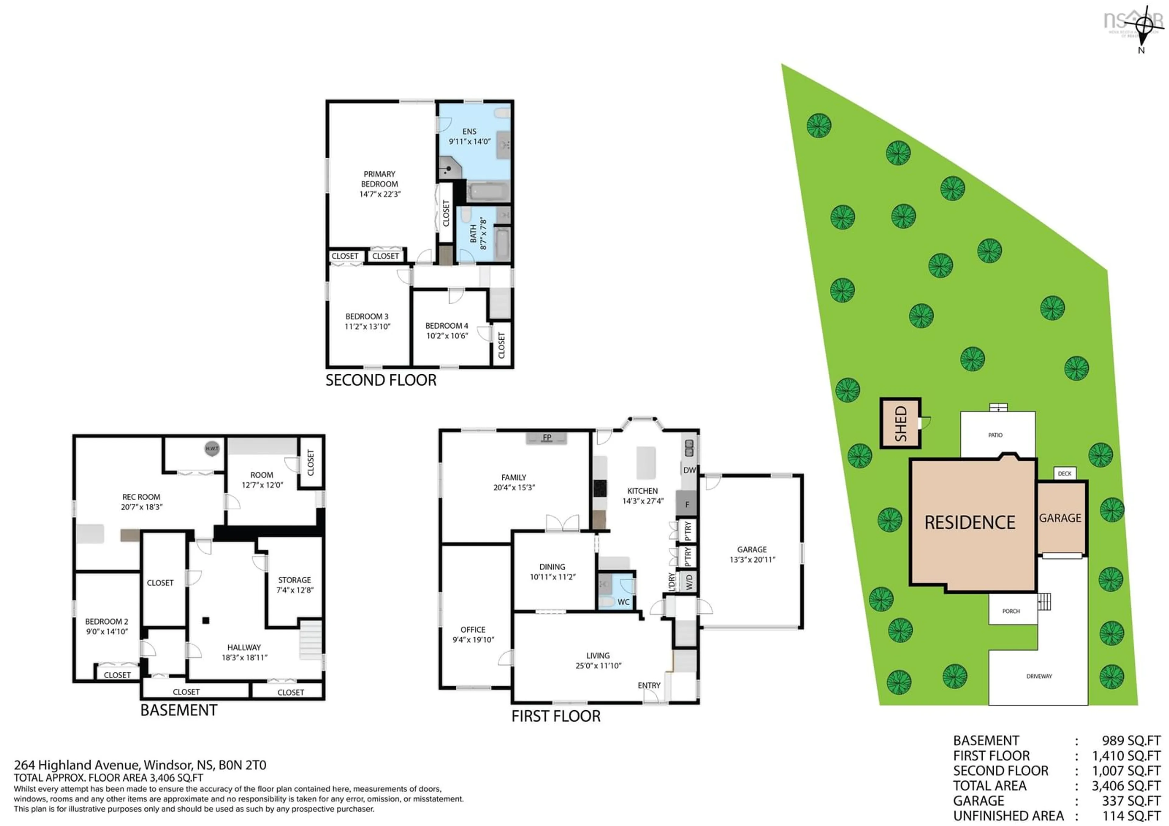 Floor plan for 264 Highland Ave, Windsor Nova Scotia B0N 2T0