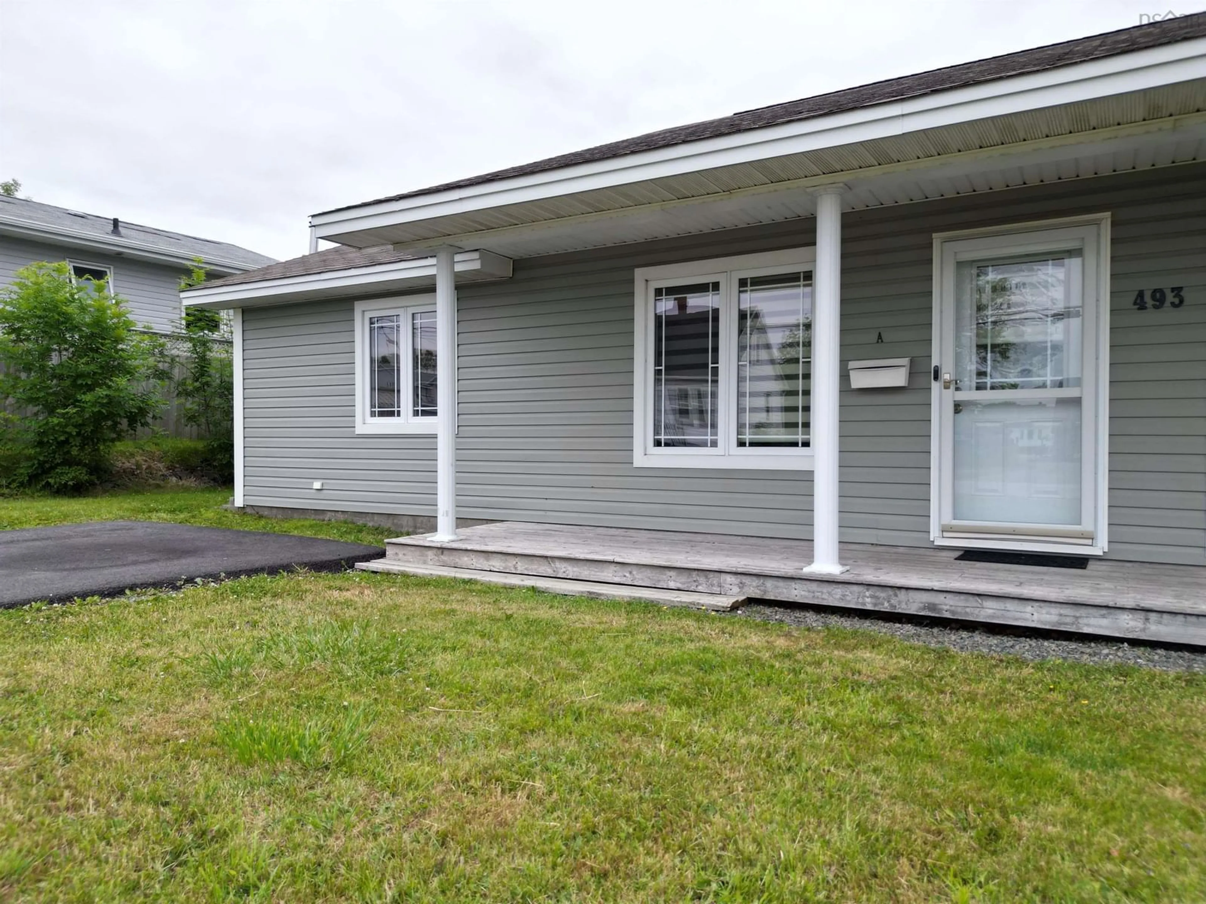 Home with vinyl exterior material, street for 493 St Peters Road, Sydney Nova Scotia B1P 4S2