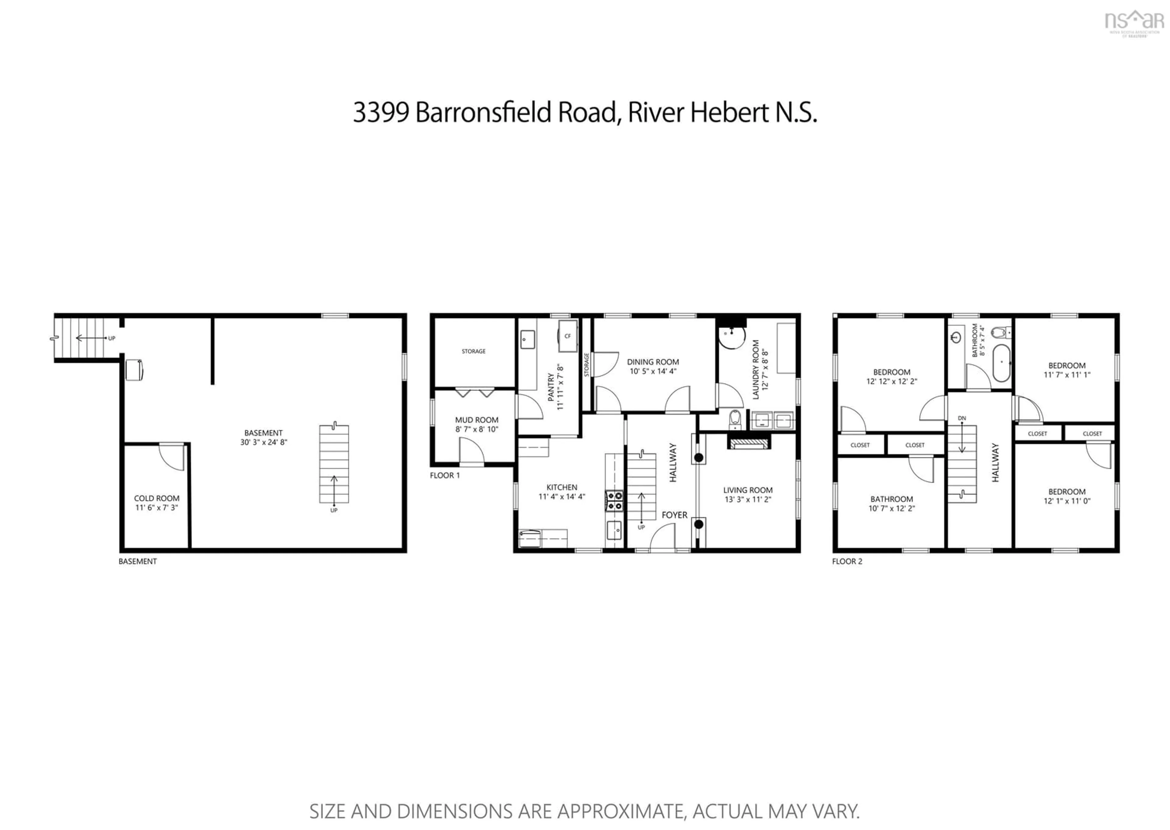 Floor plan for 3399 Barronsfield Rd, River Hebert Nova Scotia B0L 1G0