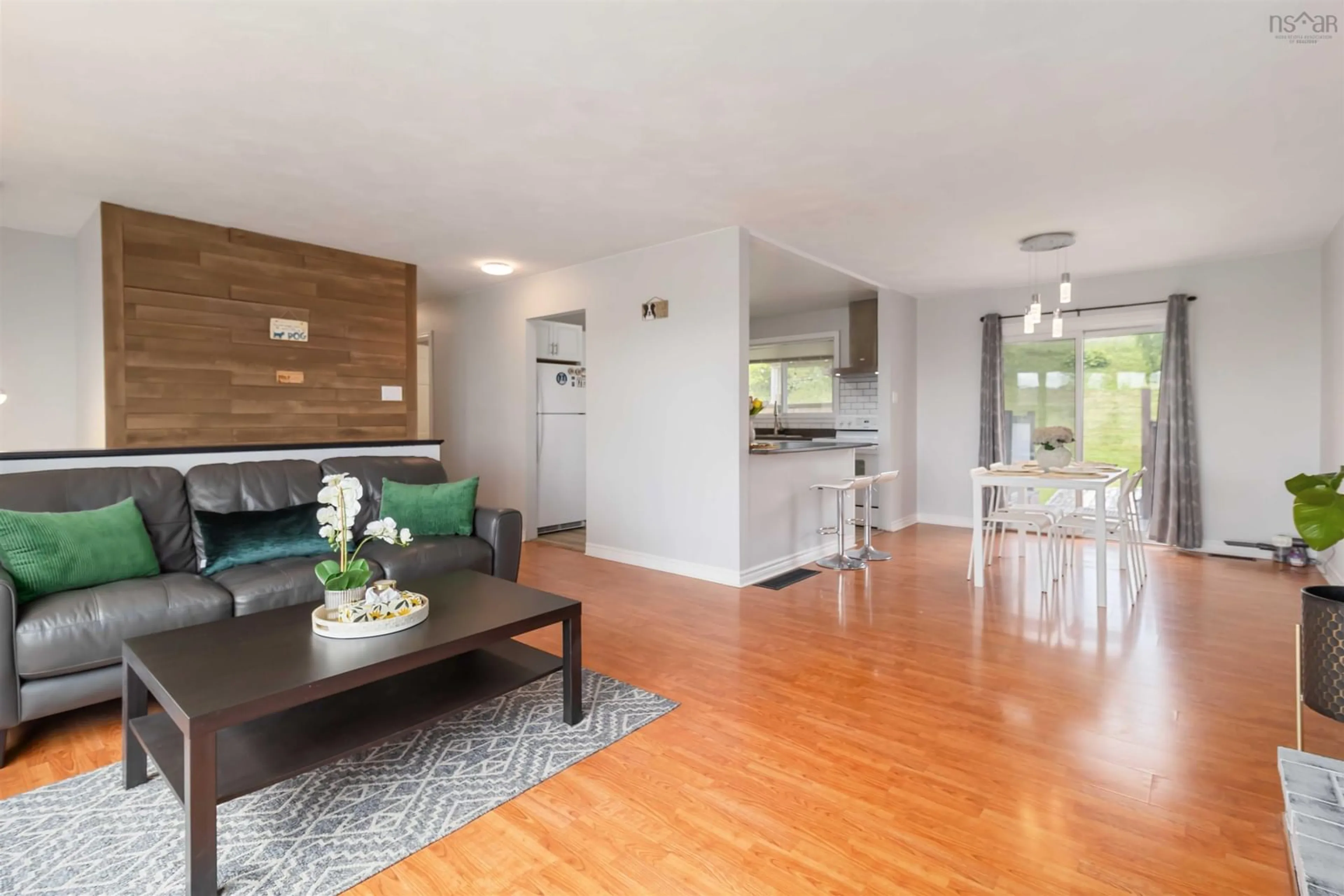 Living room with furniture, wood/laminate floor for 74 Elm St, Cole Harbour Nova Scotia B2W 2K3