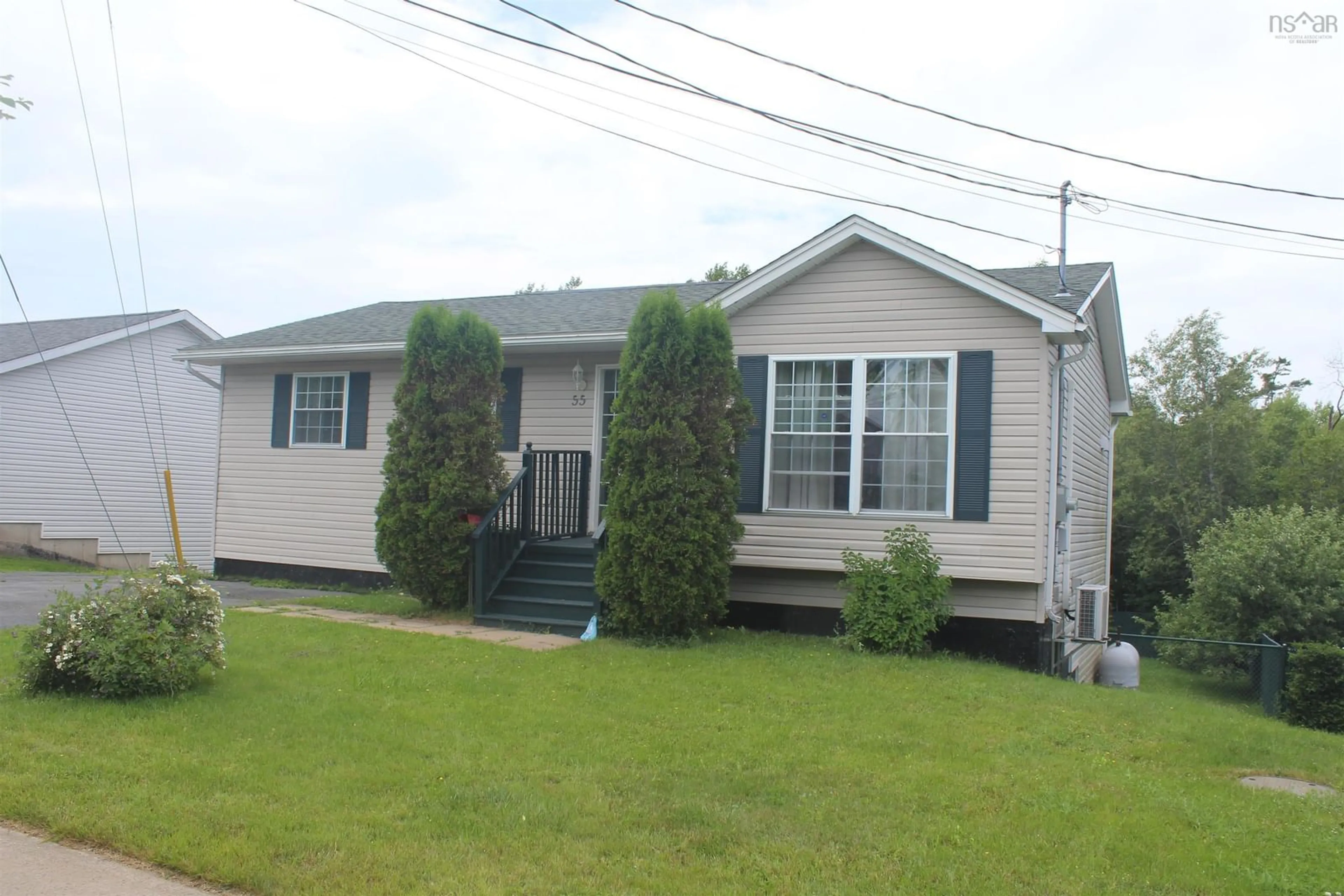 Home with vinyl exterior material, street for 55 Lucasville Rd, Middle Sackville Nova Scotia B4E 3E8