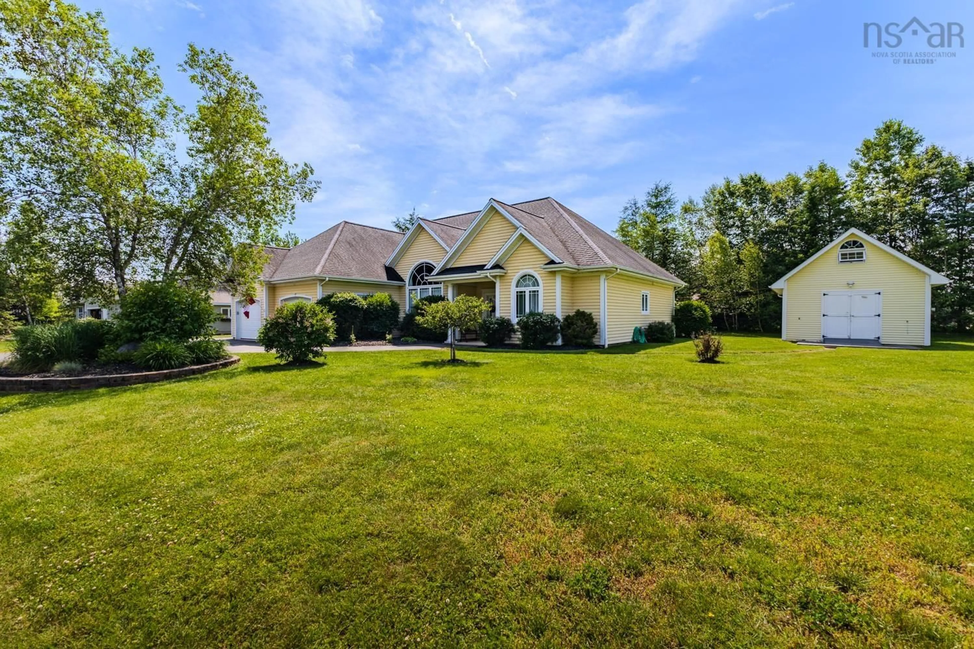 A pic from outside/outdoor area/front of a property/back of a property/a pic from drone, water/lake/river/ocean view for 109 Edgehill Dr, Valley Nova Scotia B6L 3K5
