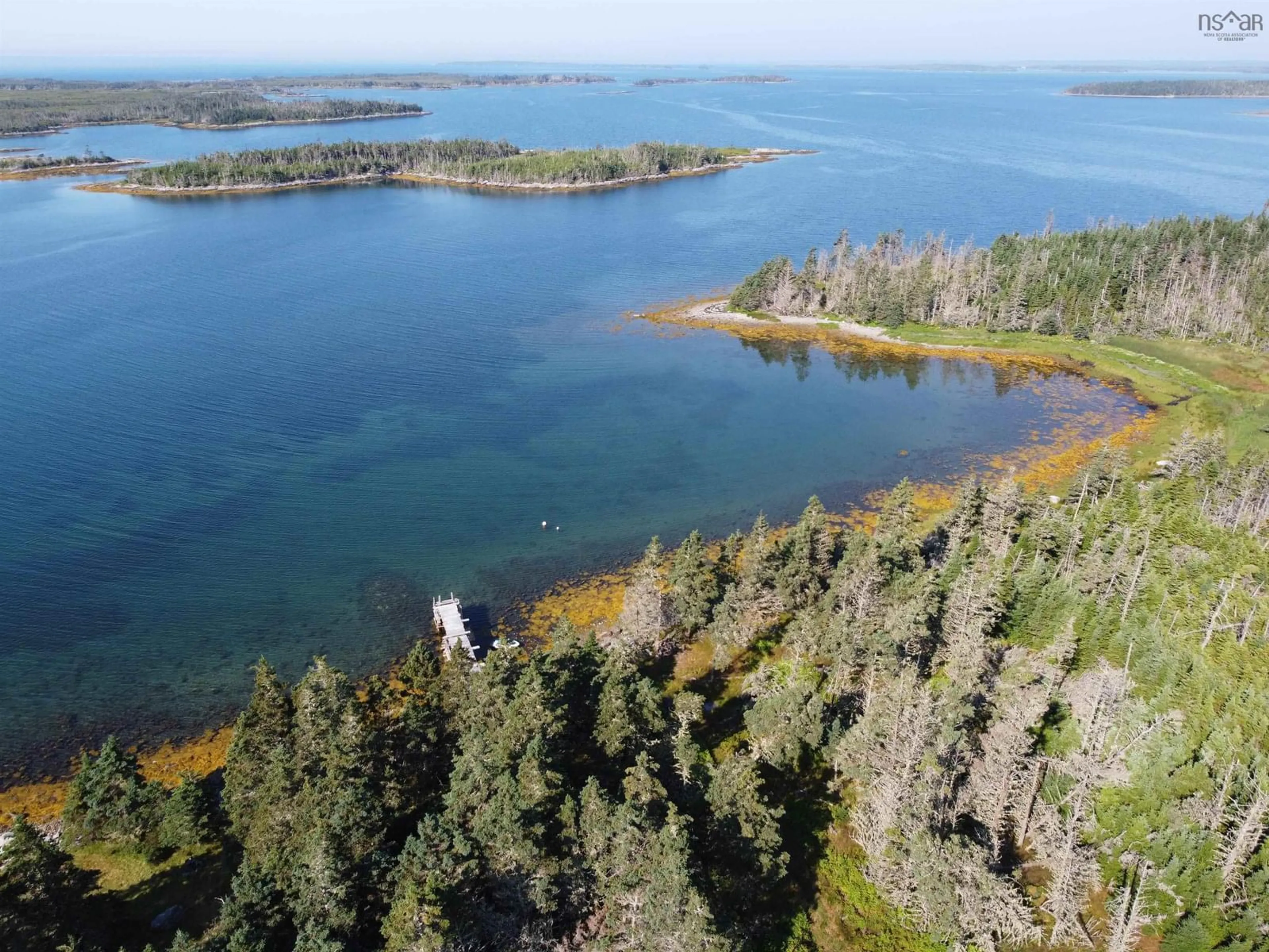 A pic from outside/outdoor area/front of a property/back of a property/a pic from drone, water/lake/river/ocean view for Turners Island, Marie Joseph Nova Scotia B0J 2G0
