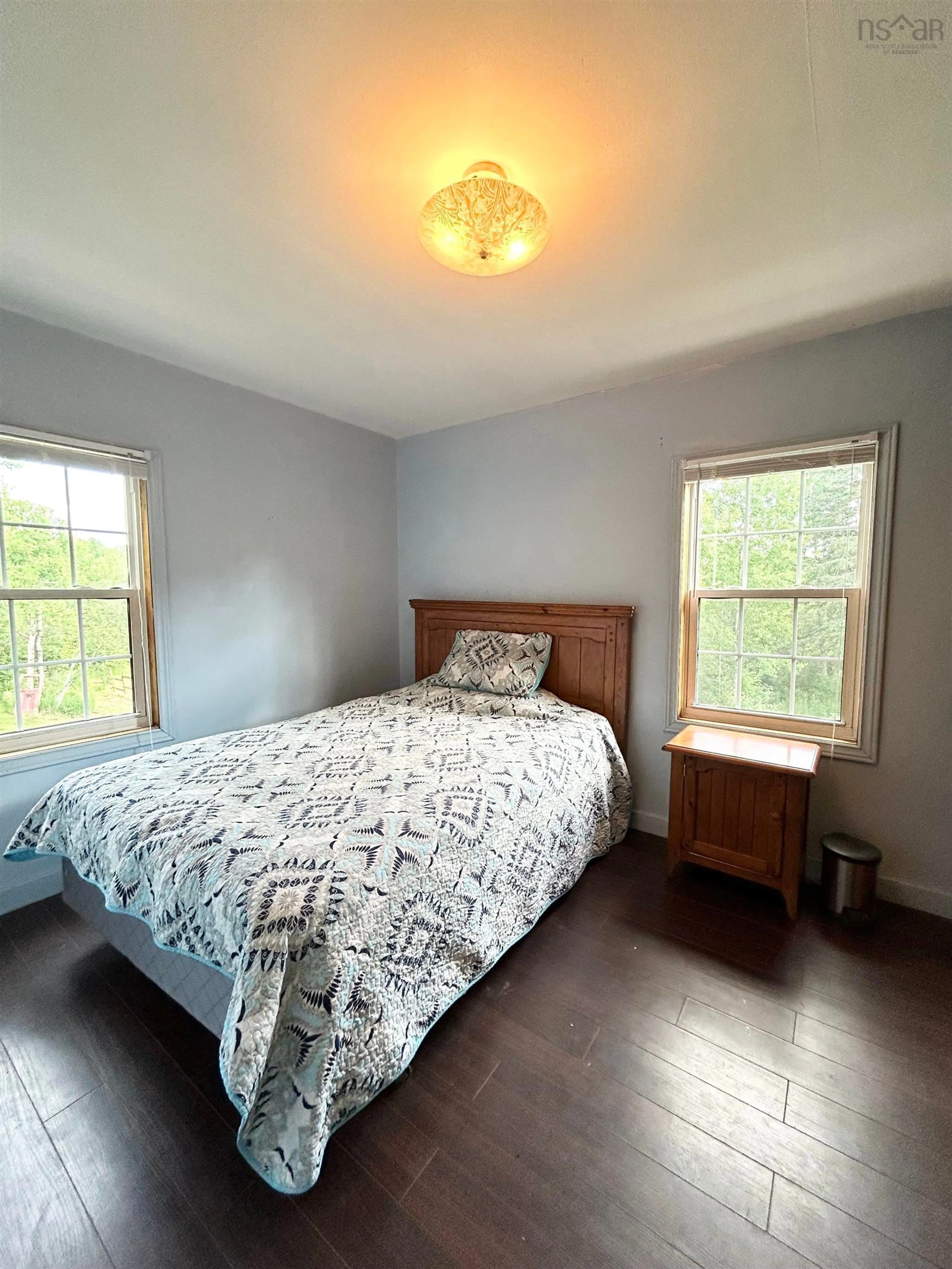 Bedroom with bed, wood/laminate floor for 116 Jungle Rd, Oxford Junction Nova Scotia B0M 1R0