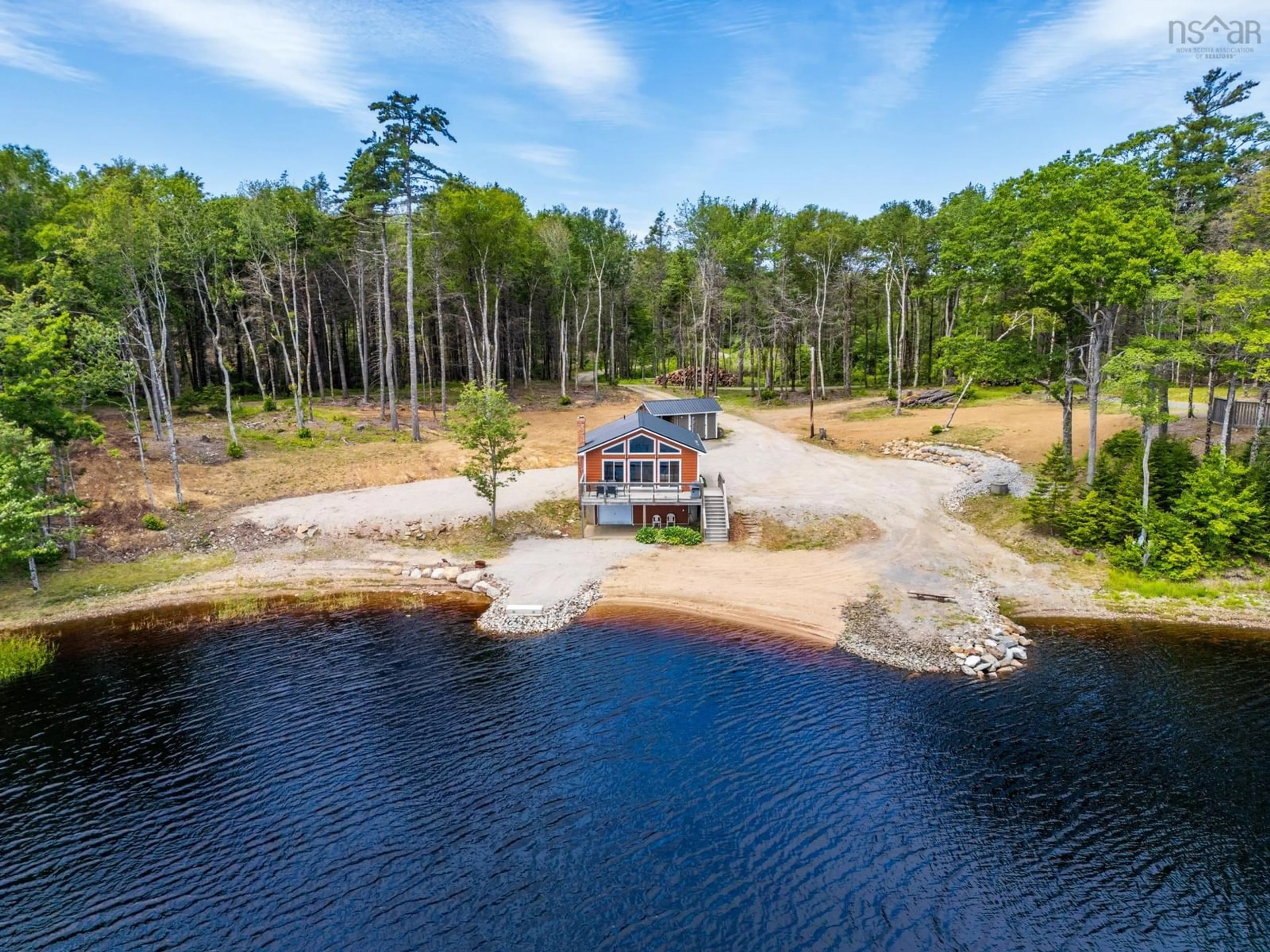 A pic from outside/outdoor area/front of a property/back of a property/a pic from drone, water/lake/river/ocean view for 144 Orchard Lane, Corberrie Nova Scotia B0W 3T0