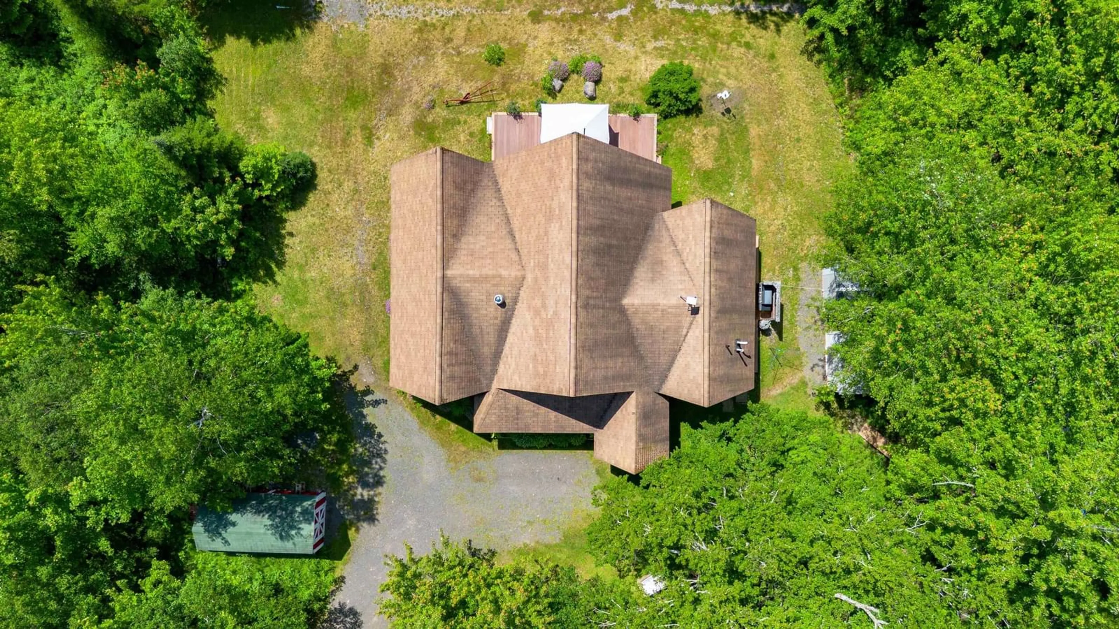 A pic from outside/outdoor area/front of a property/back of a property/a pic from drone, building for 54 Beverlys Hill Rd, Baddeck Inlet Nova Scotia B0E 1B0