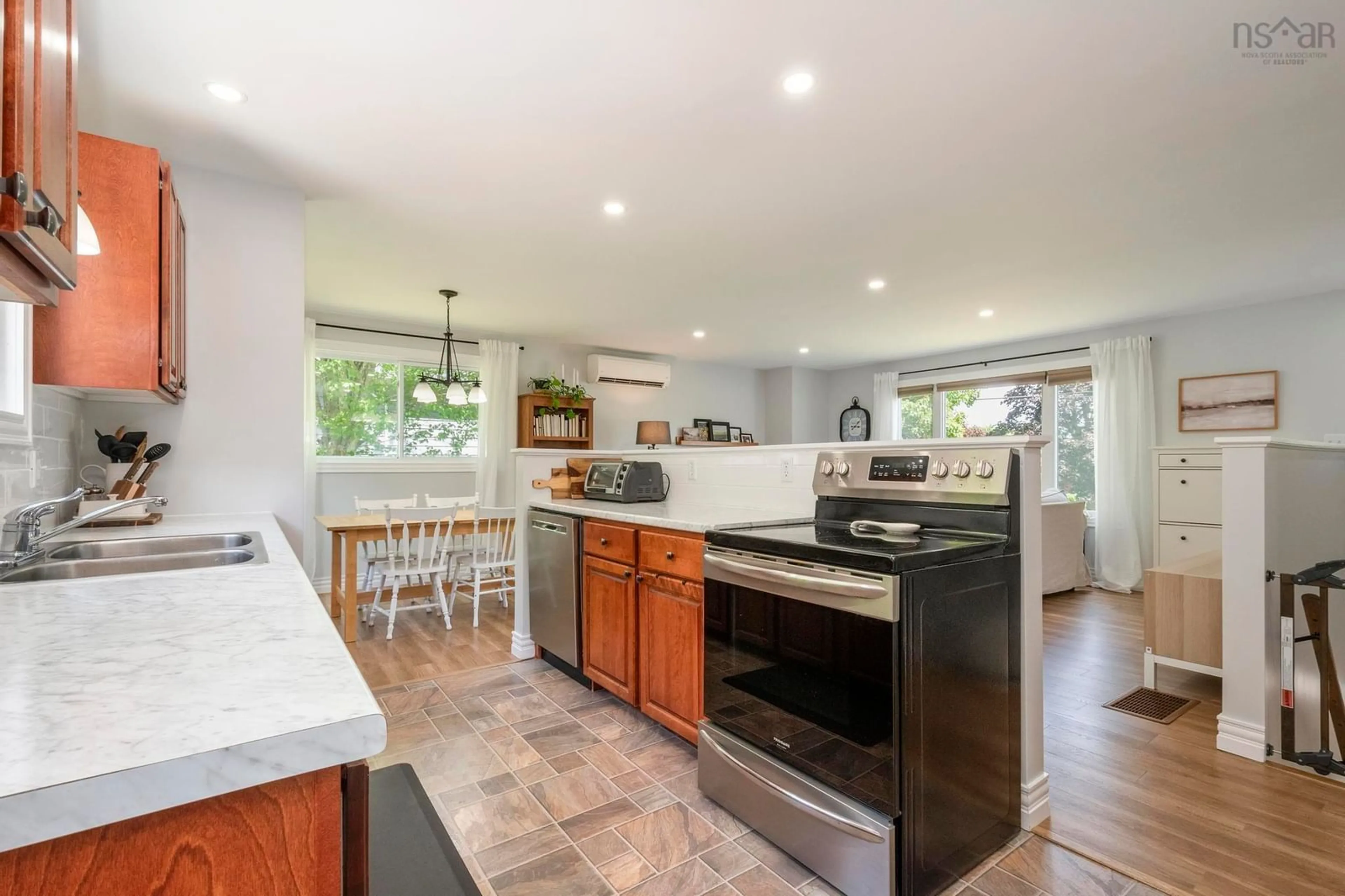 Open concept kitchen, ceramic/tile floor for 3 Bentley Dr, Middleton Nova Scotia B0S 1P0