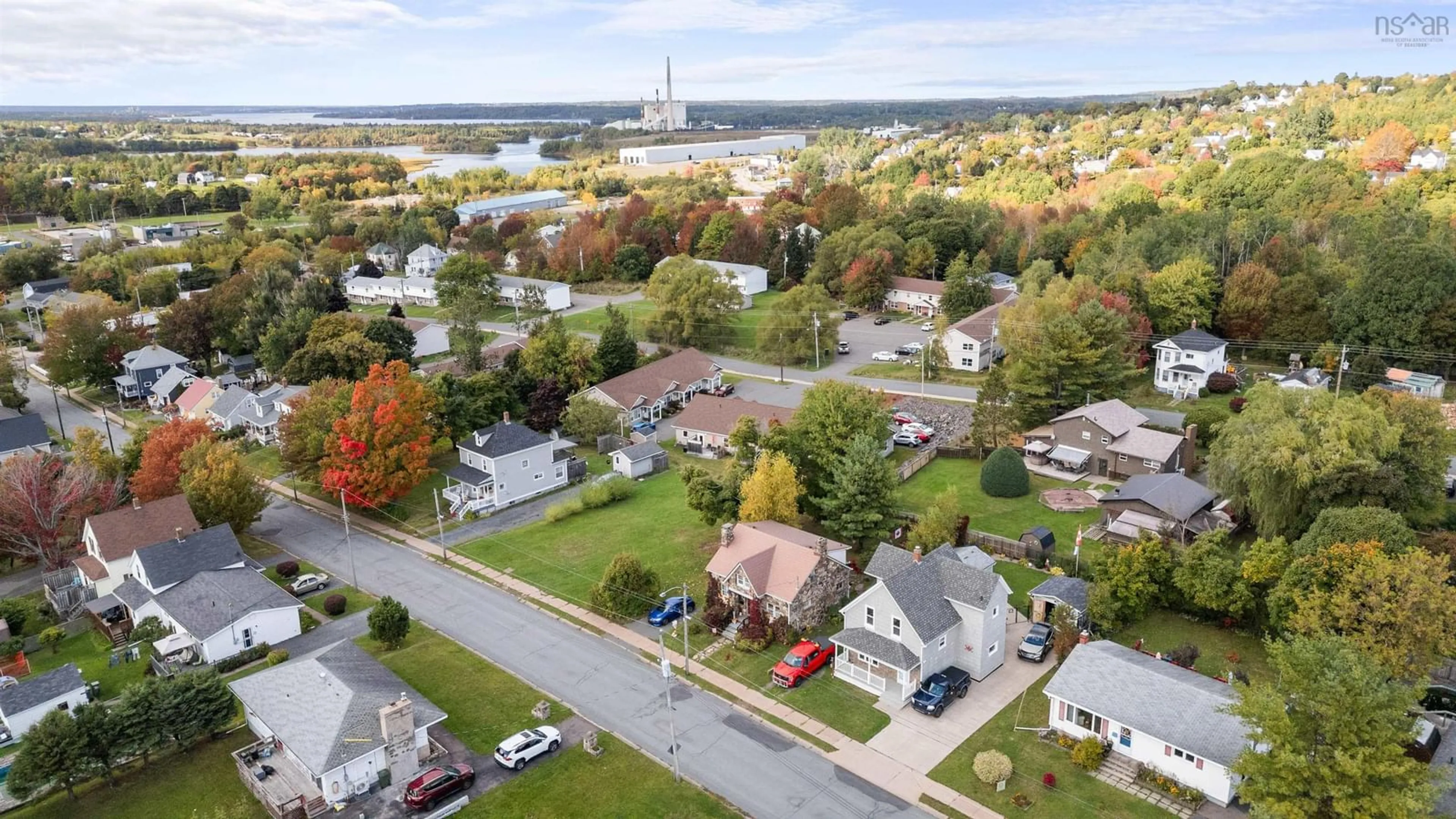 A pic from outside/outdoor area/front of a property/back of a property/a pic from drone, water/lake/river/ocean view for 56 Aberdeen Ave, New Glasgow Nova Scotia B2H 4A9