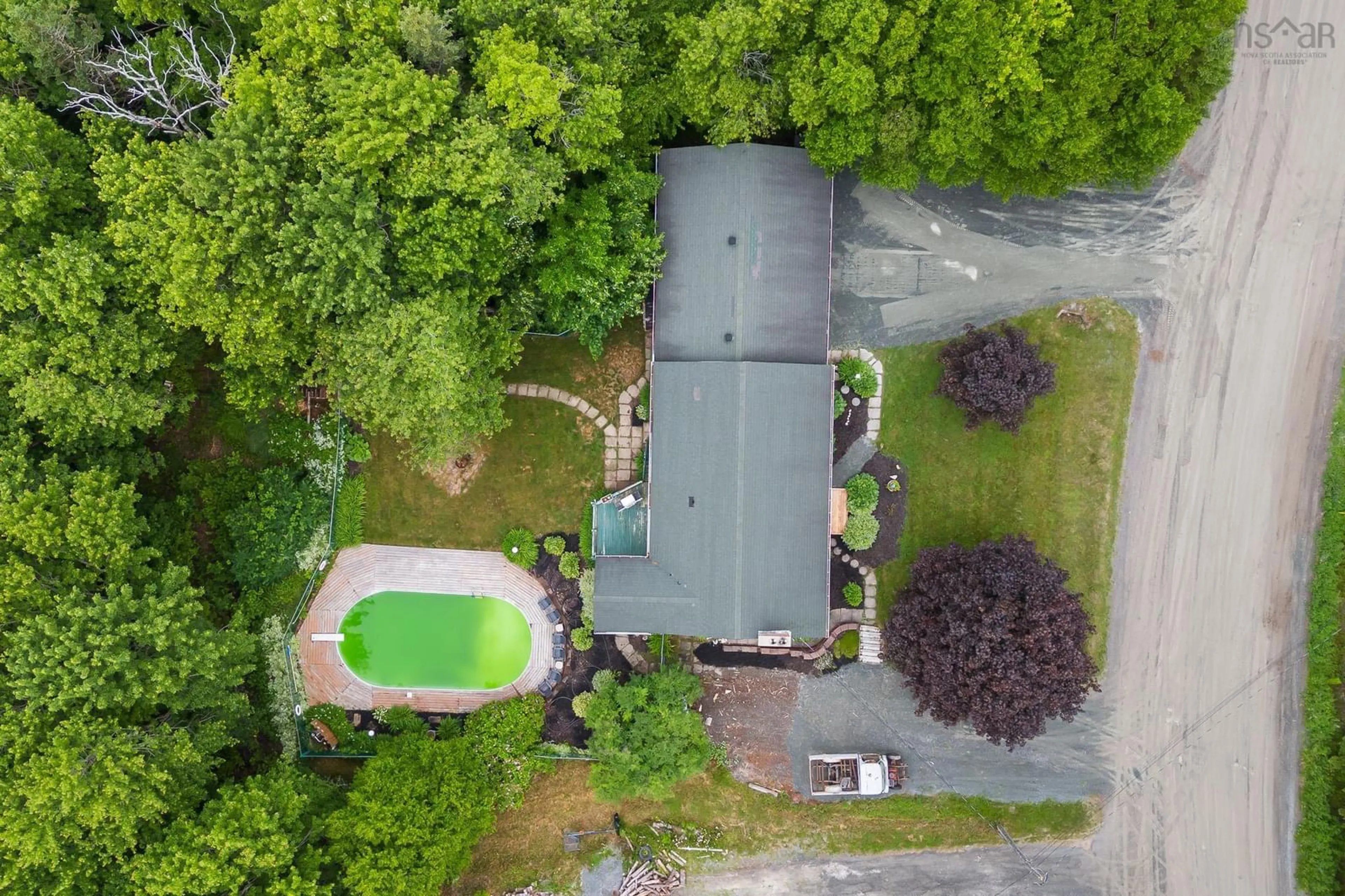 A pic from outside/outdoor area/front of a property/back of a property/a pic from drone, water/lake/river/ocean view for 47 Pinewood Dr, Lakelands Nova Scotia B0N 1Z0